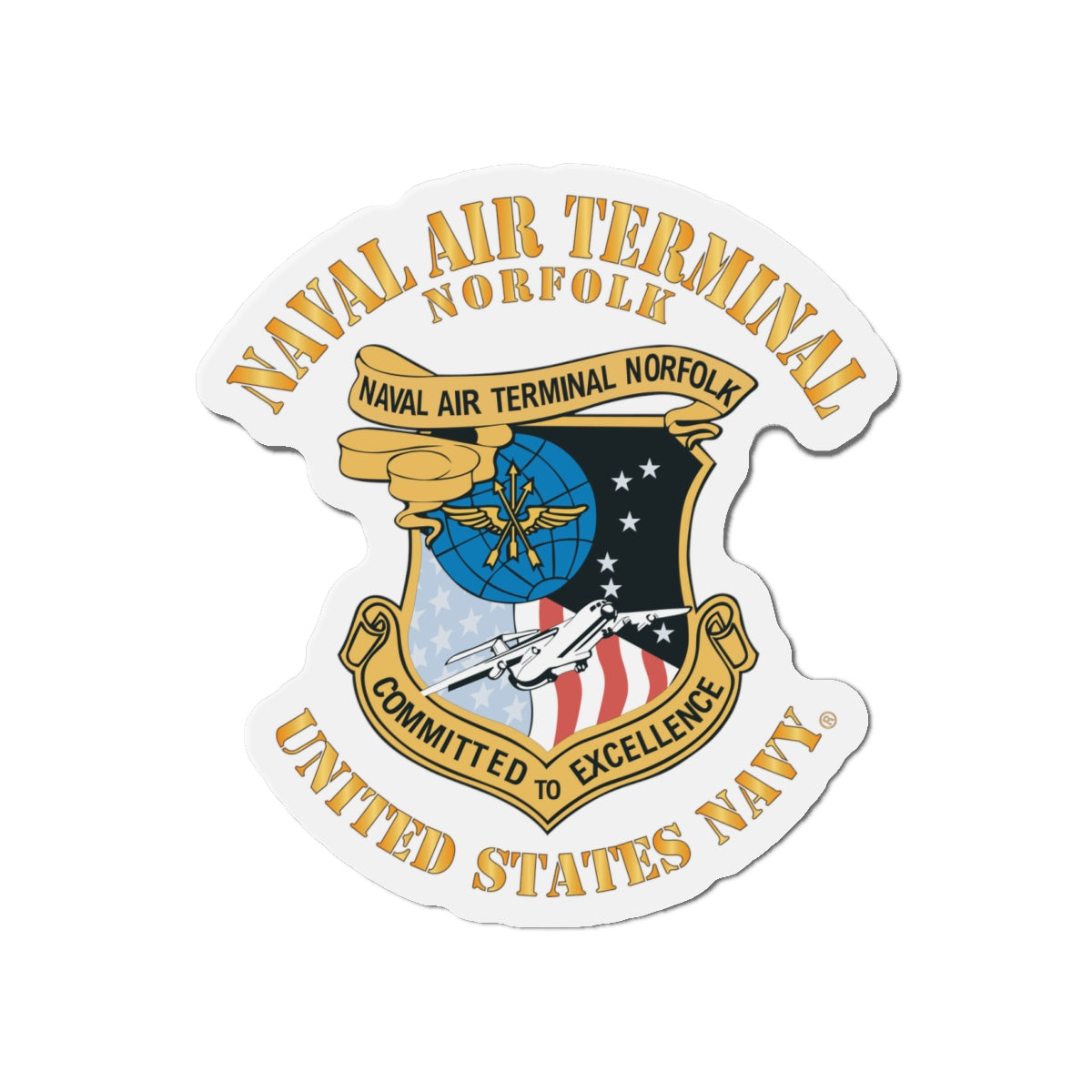 Die-Cut Magnet - Navy - Naval Air Terminal Norfolk