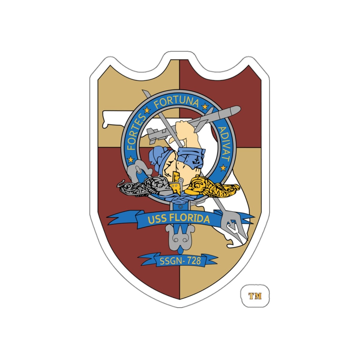 Die-Cut Vinyl Sticker - Navy - USS Florida (SSGN-728) wo txt