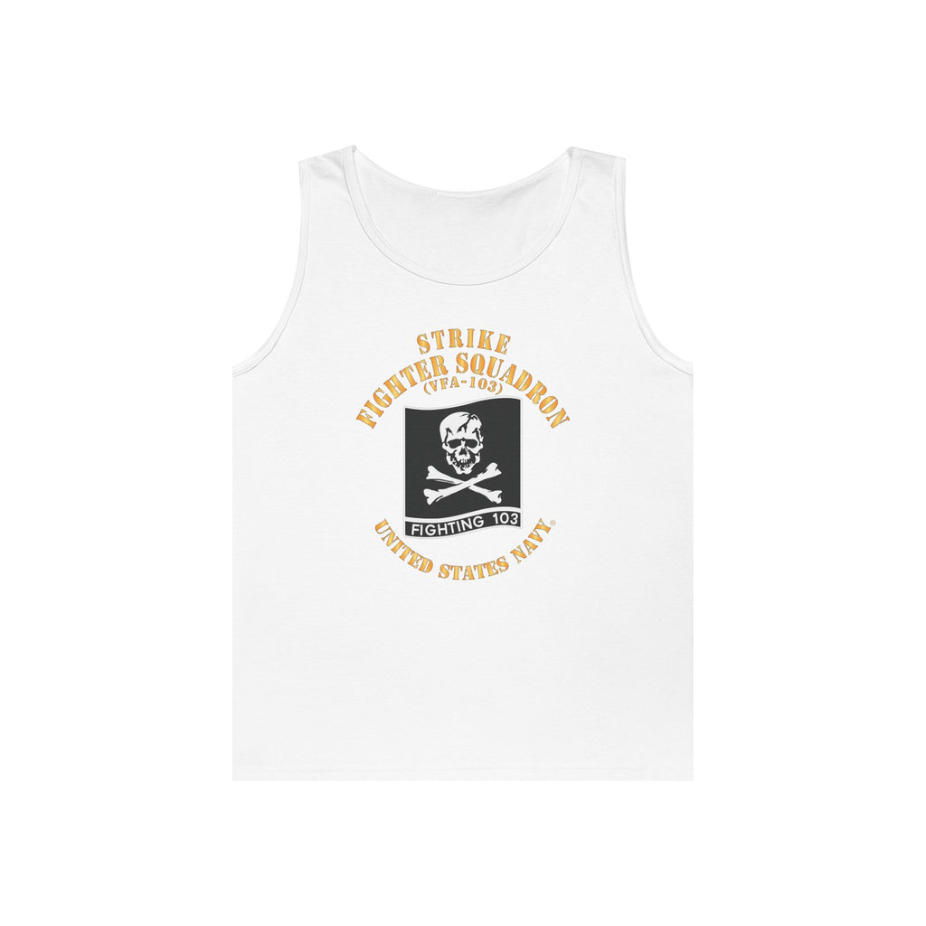 Unisex Heavy Cotton Tank Top - Navy - Strike Fighter Squadron 103 (VFA-103)