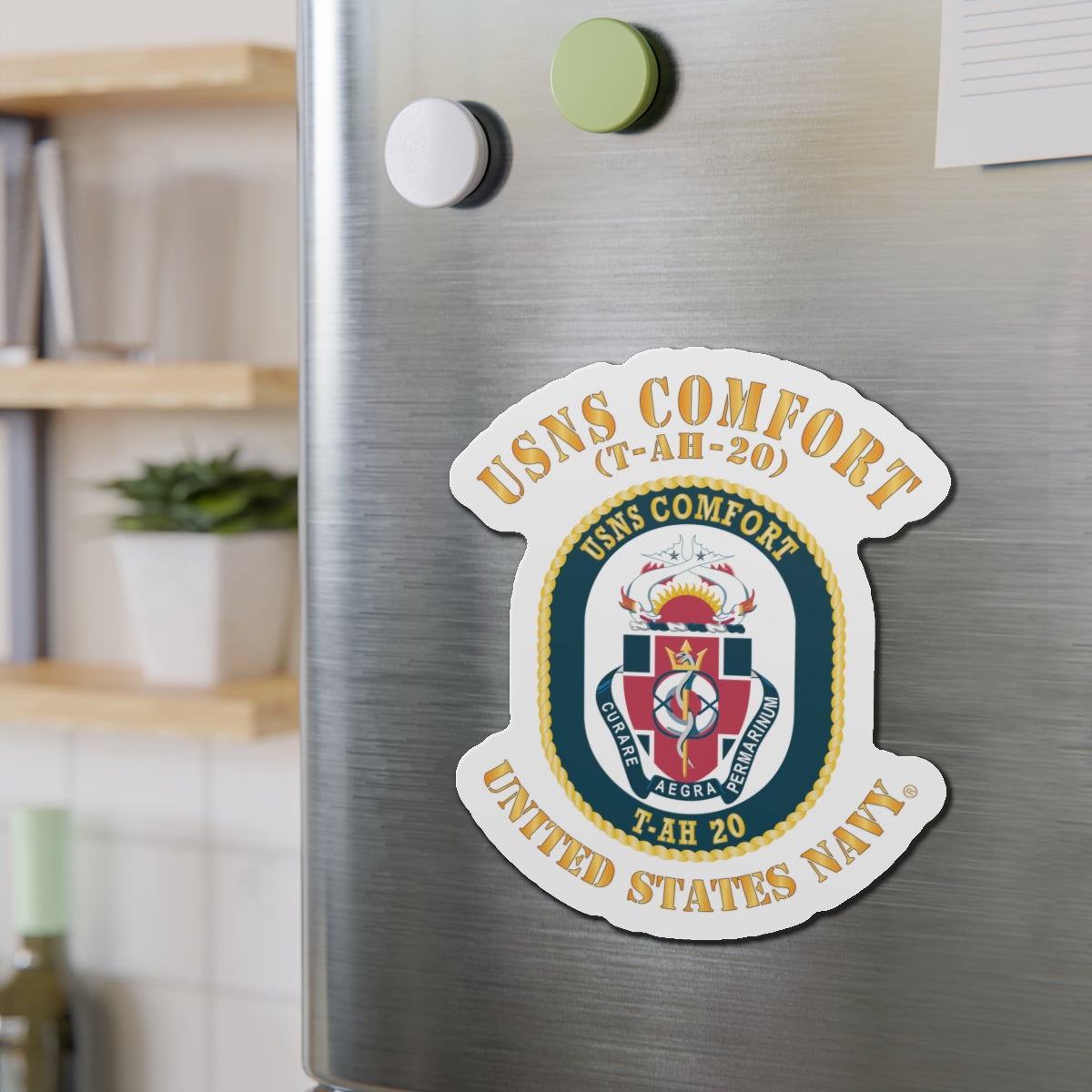 Die-Cut Magnet - Navy - USNS Comfort (T-AH-20)