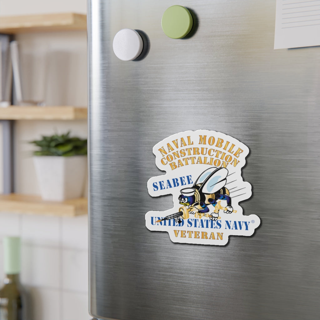 Die-Cut Magnet - Navy - Seabee - Veteran