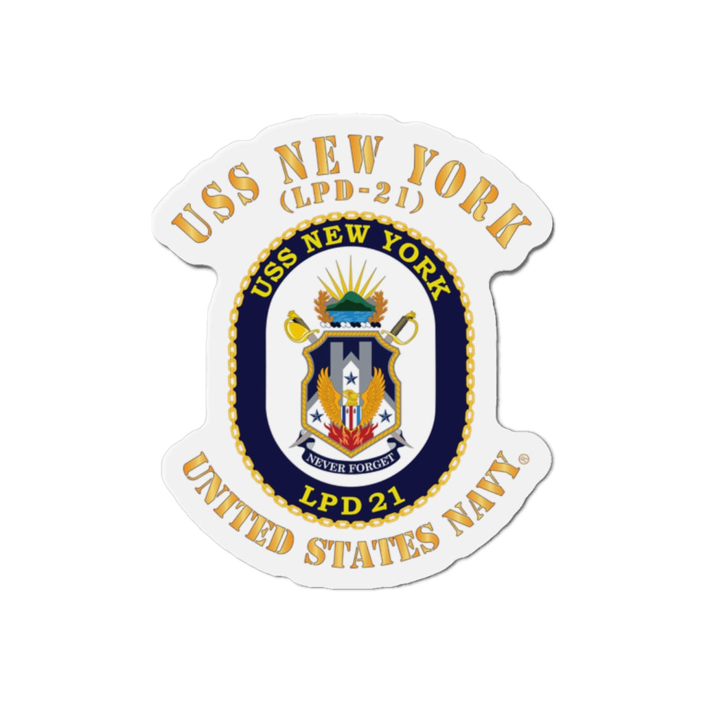 Die-Cut Magnet - Navy - USS New York (LPD-21) X 300