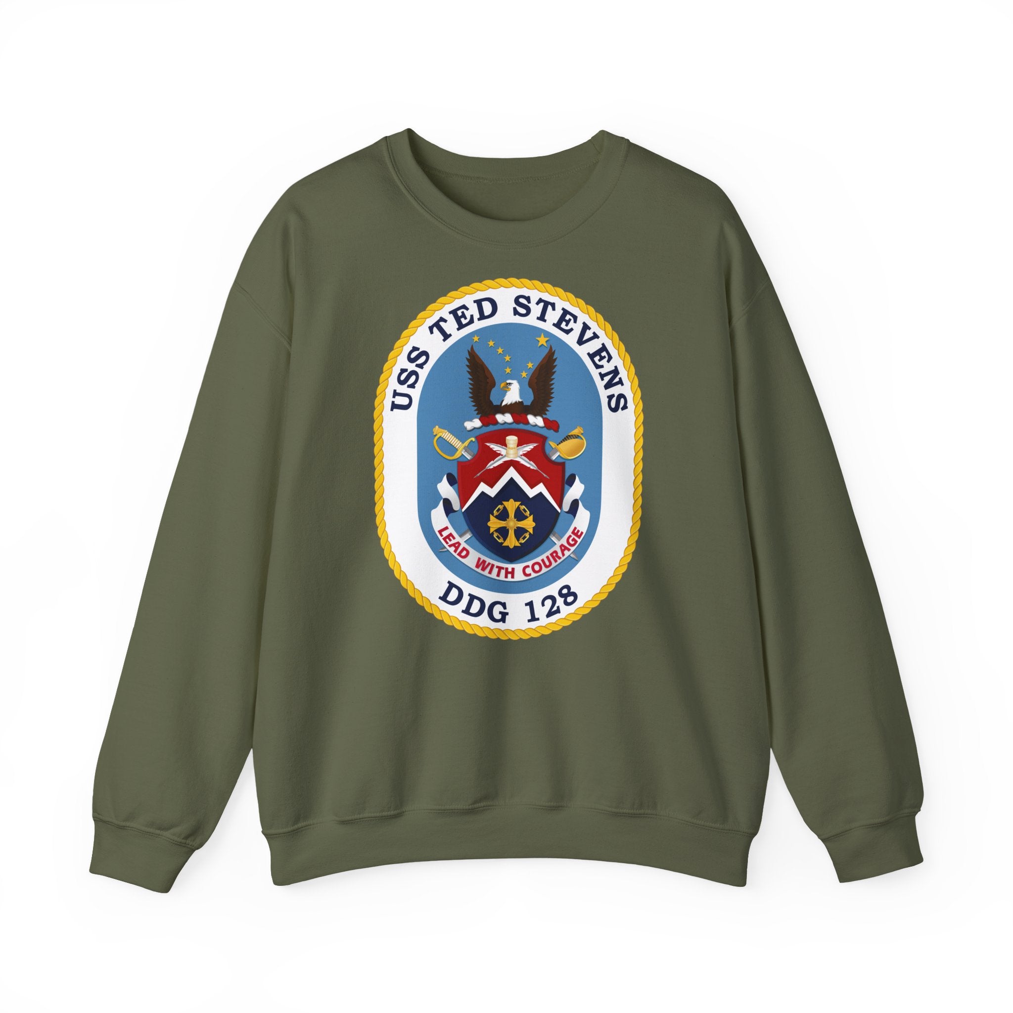 Unisex Heavy Blend™ Crewneck Sweatshirt - Navy - USS Ted Stevens (DDG-128) wo txt