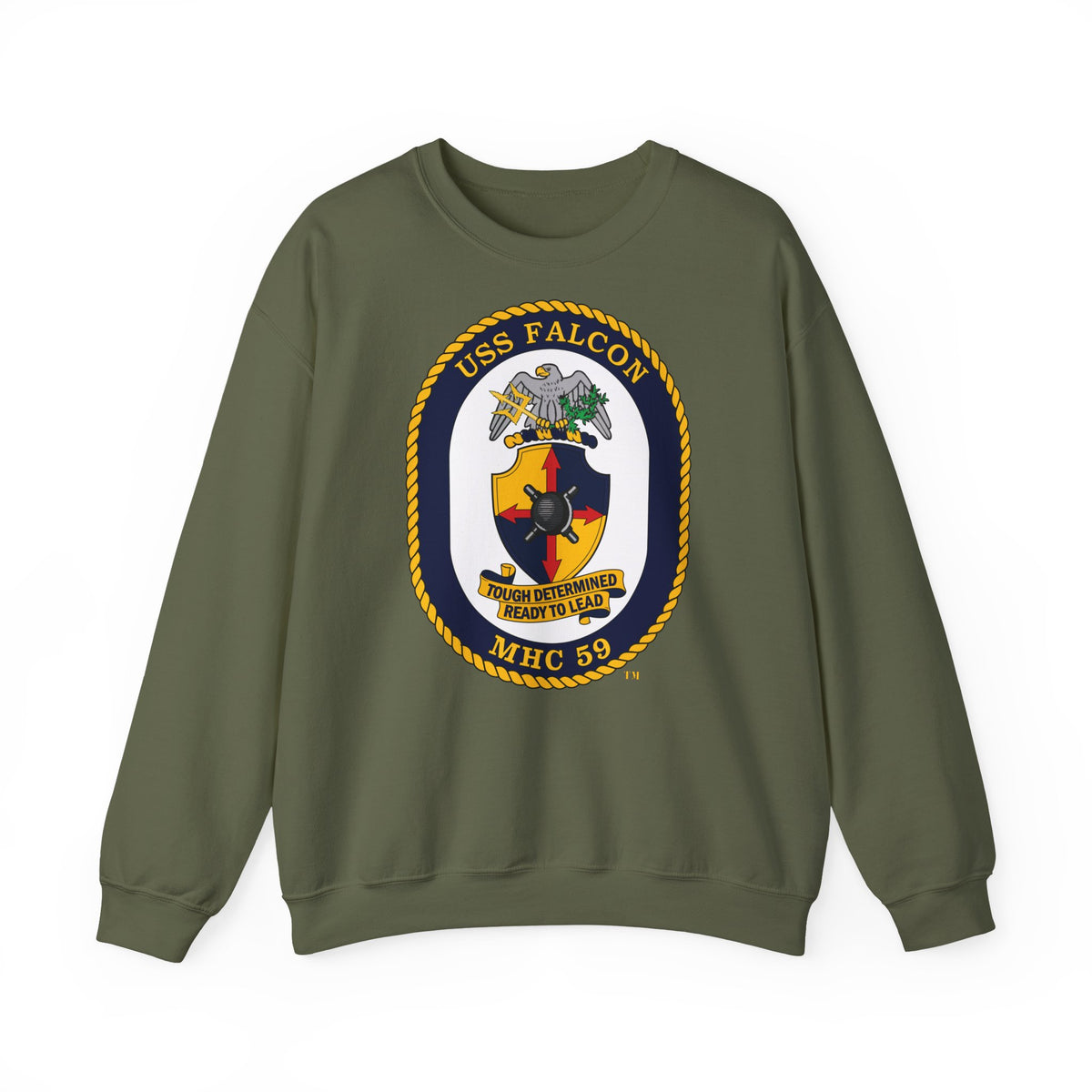 Unisex Heavy Blend™ Crewneck Sweatshirt - Navy - USS Falcon (MHC-59) wo txt