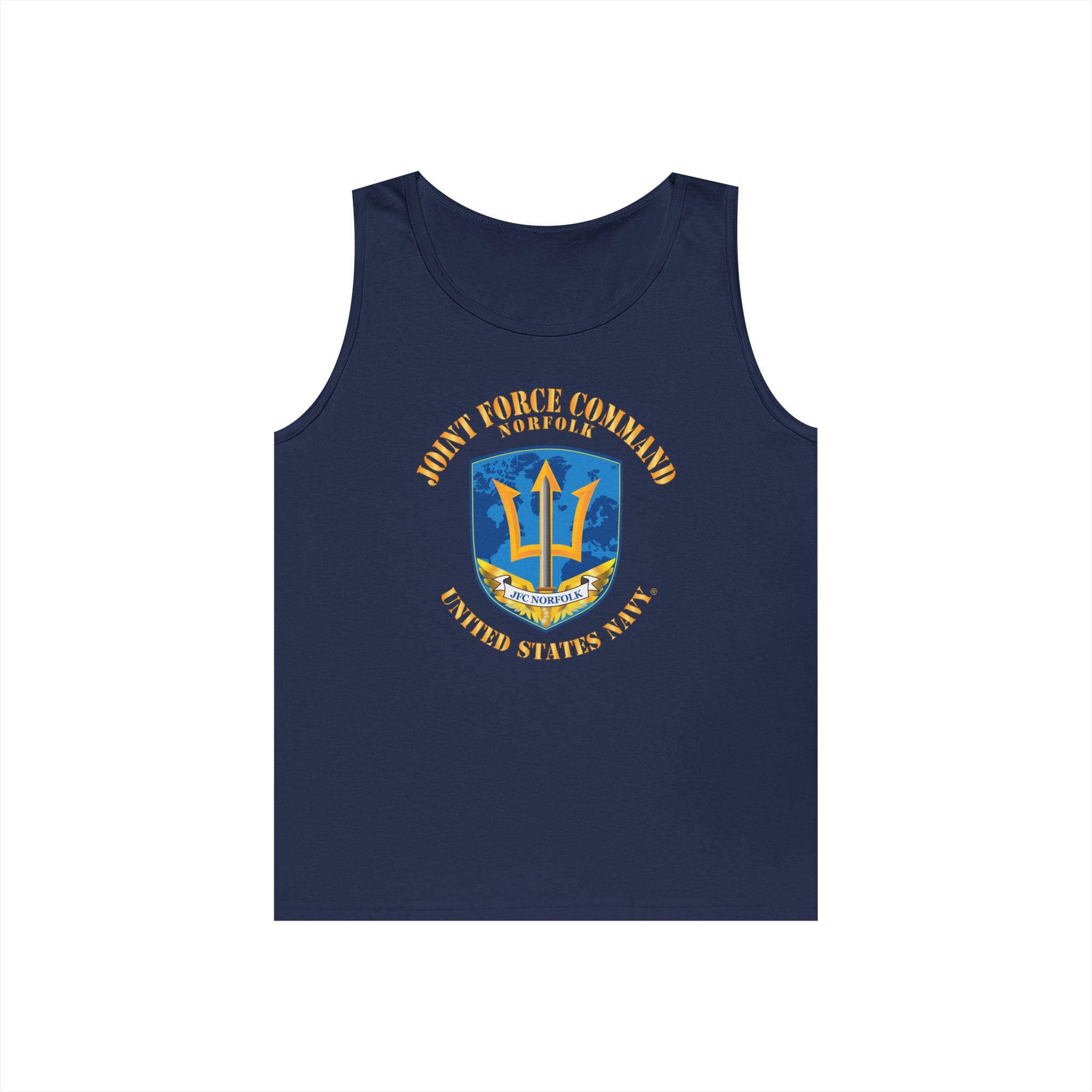 Unisex Heavy Cotton Tank Top - Navy - Joint Force Command - Norfolk