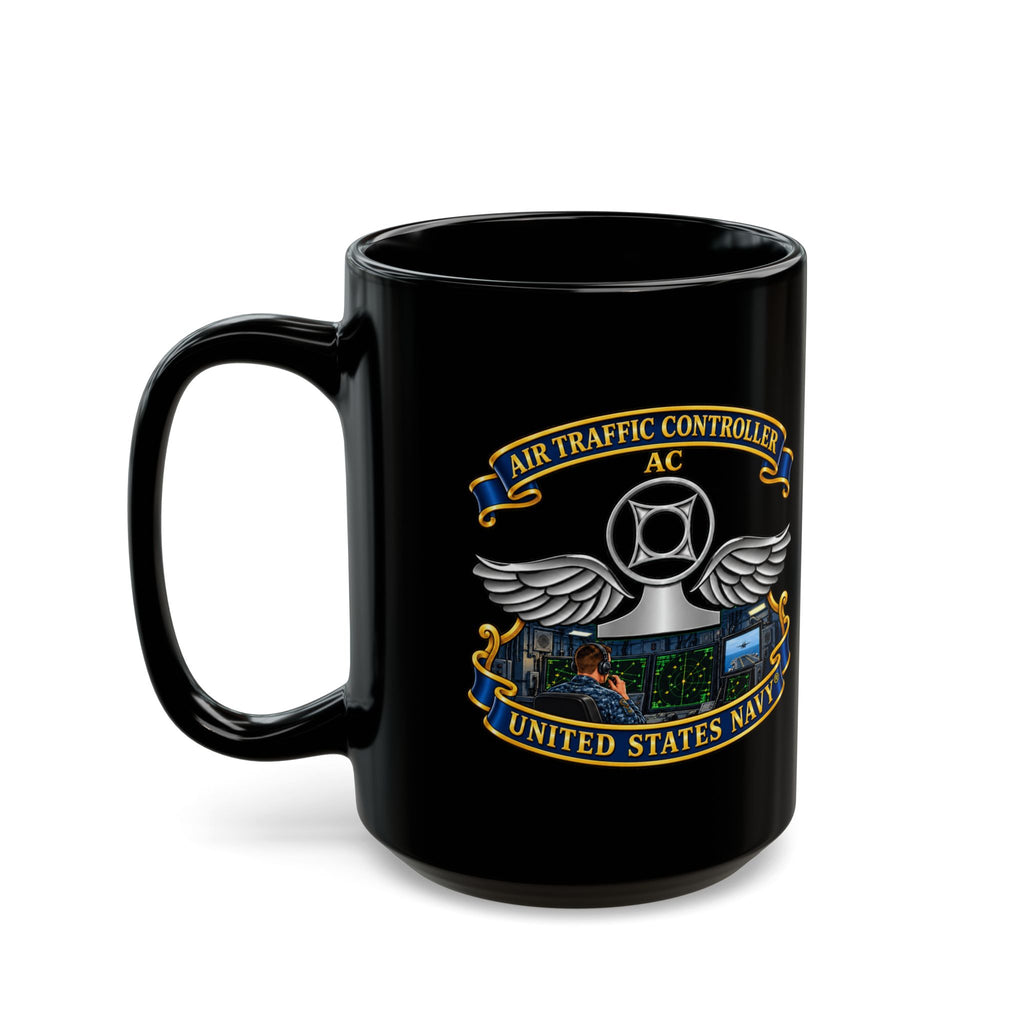 Black Mug (11oz, 15oz) - Navy - Rate - Air Traffic Controller (AC) - Shipboard Version  3D - Enhanced