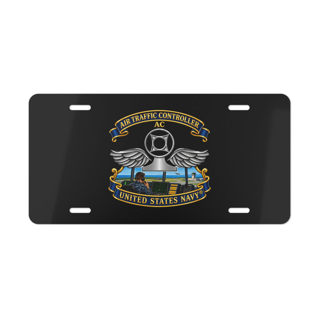 Vanity License Plate - Navy - Rate - Air Traffic Controller (AC) - with Scene - 3D - Enhanced