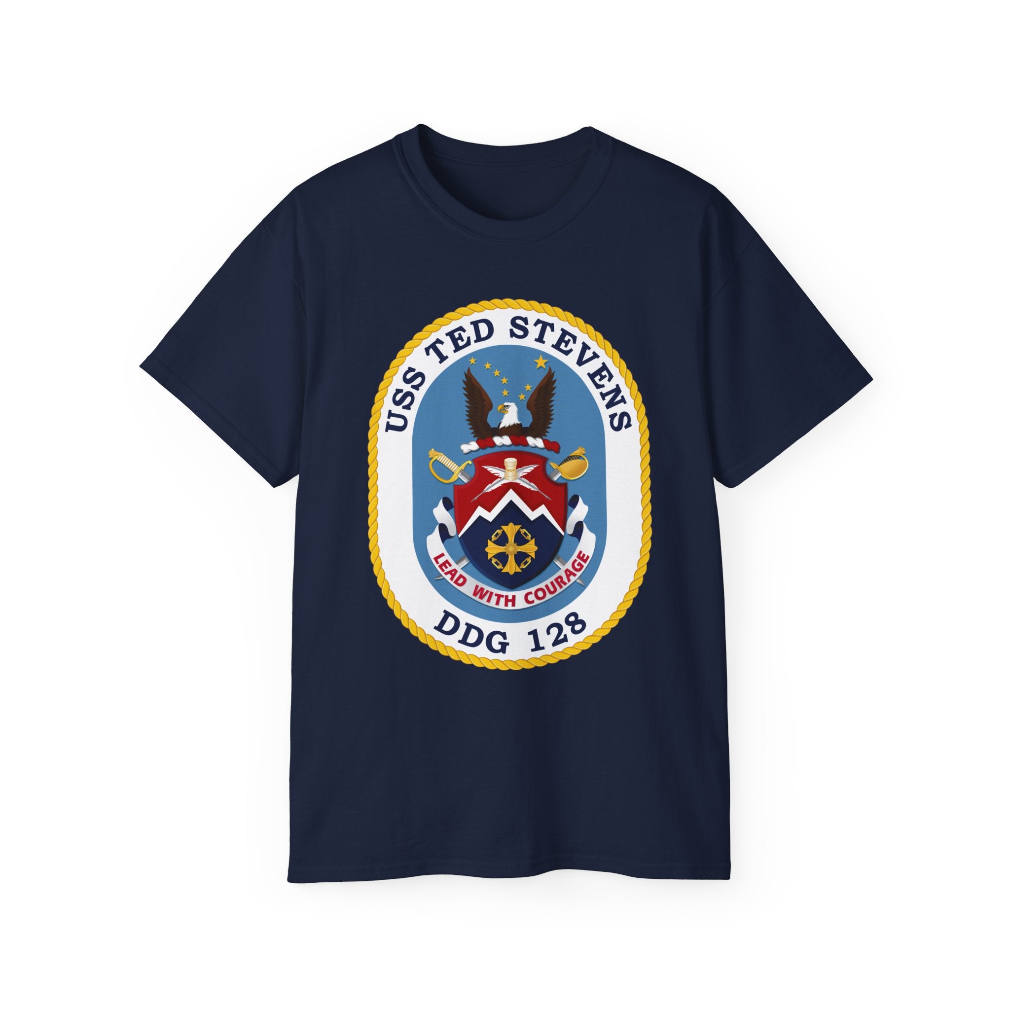 Unisex Ultra Cotton T-Shirt - Navy - USS Ted Stevens (DDG-128) wo txt