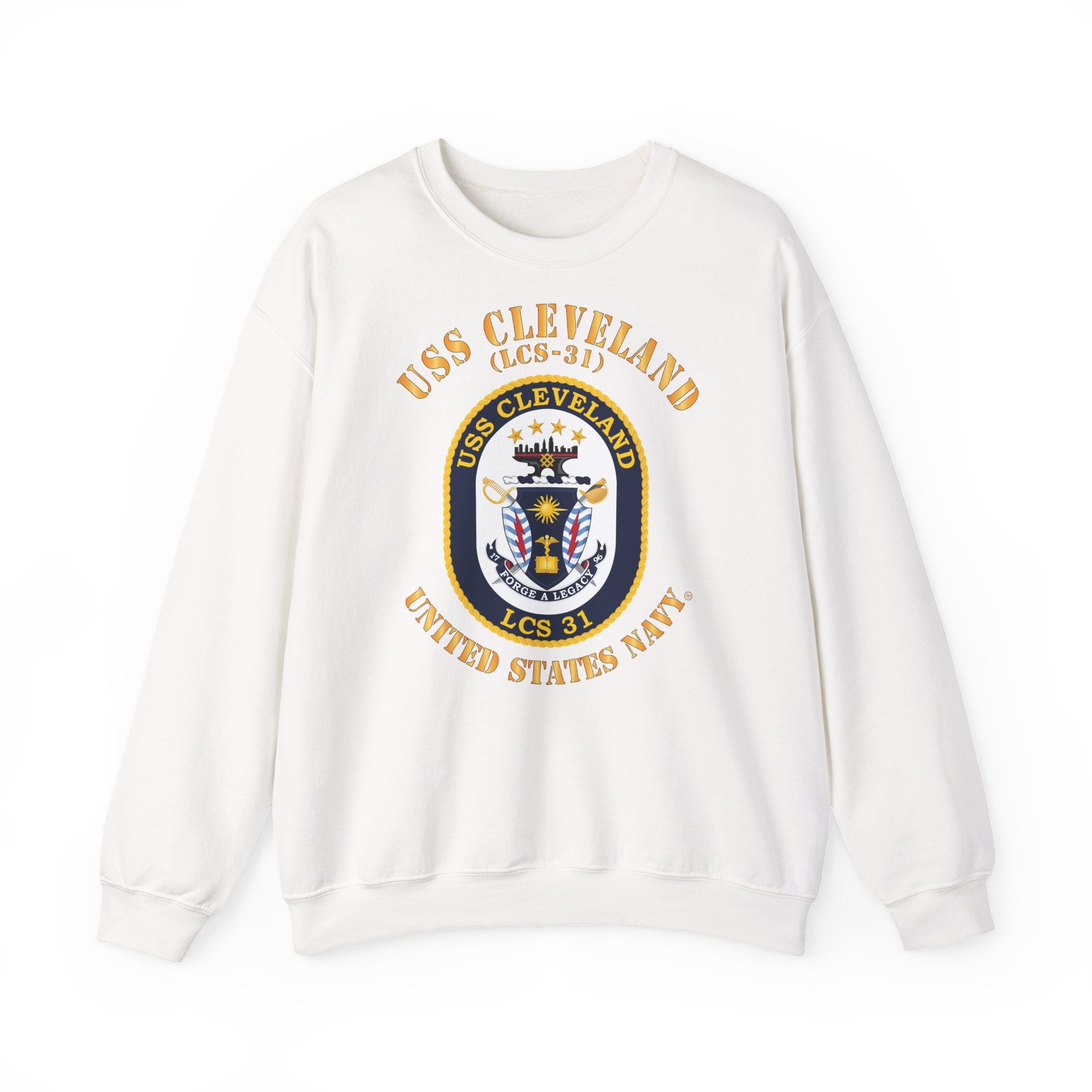 Unisex Heavy Blend™ Crewneck Sweatshirt - Navy - USS Cleveland (LCS-31)