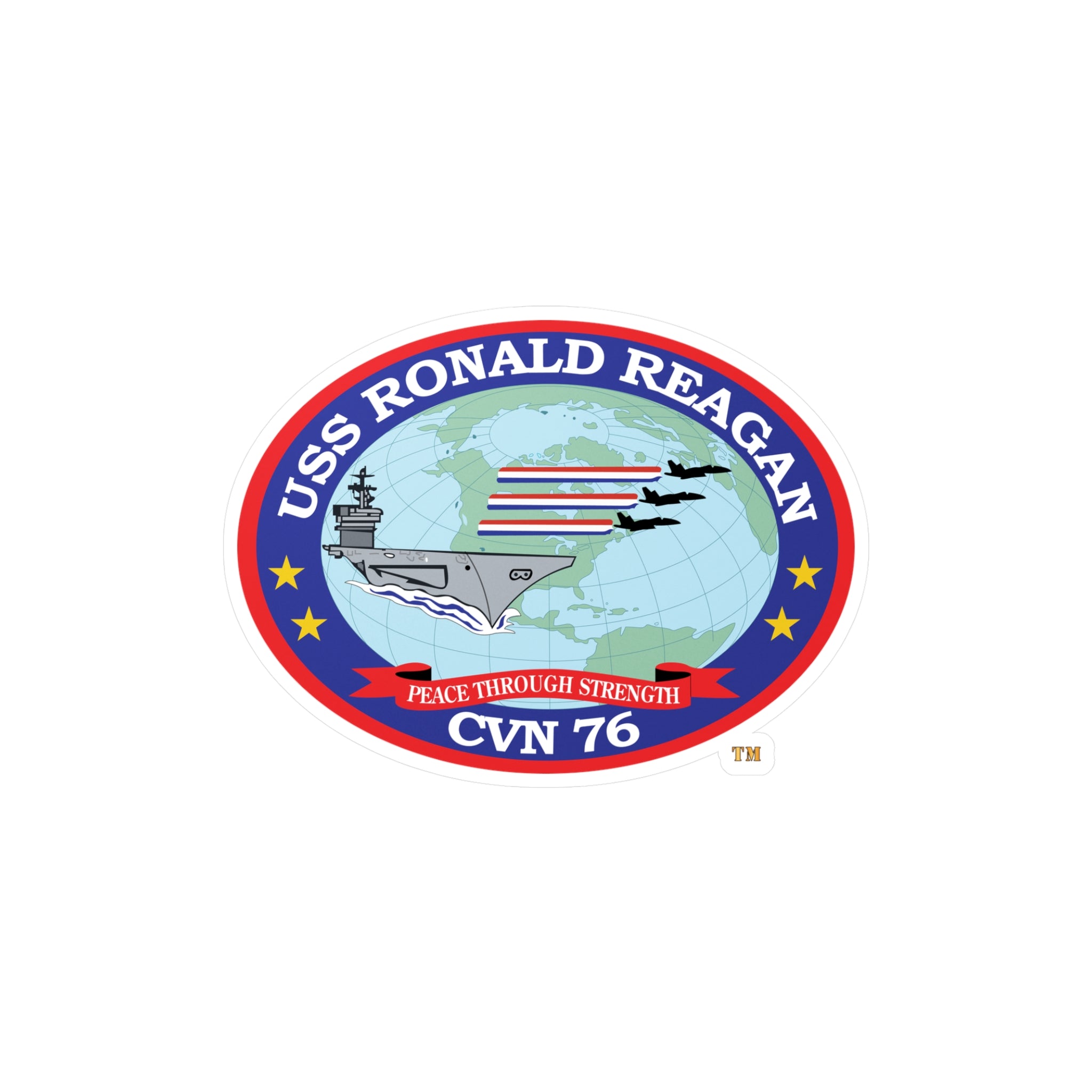 Kiss-Cut Vinyl Decal - Navy - USS Ronald Reagan (CVN-76) wo txt X 300