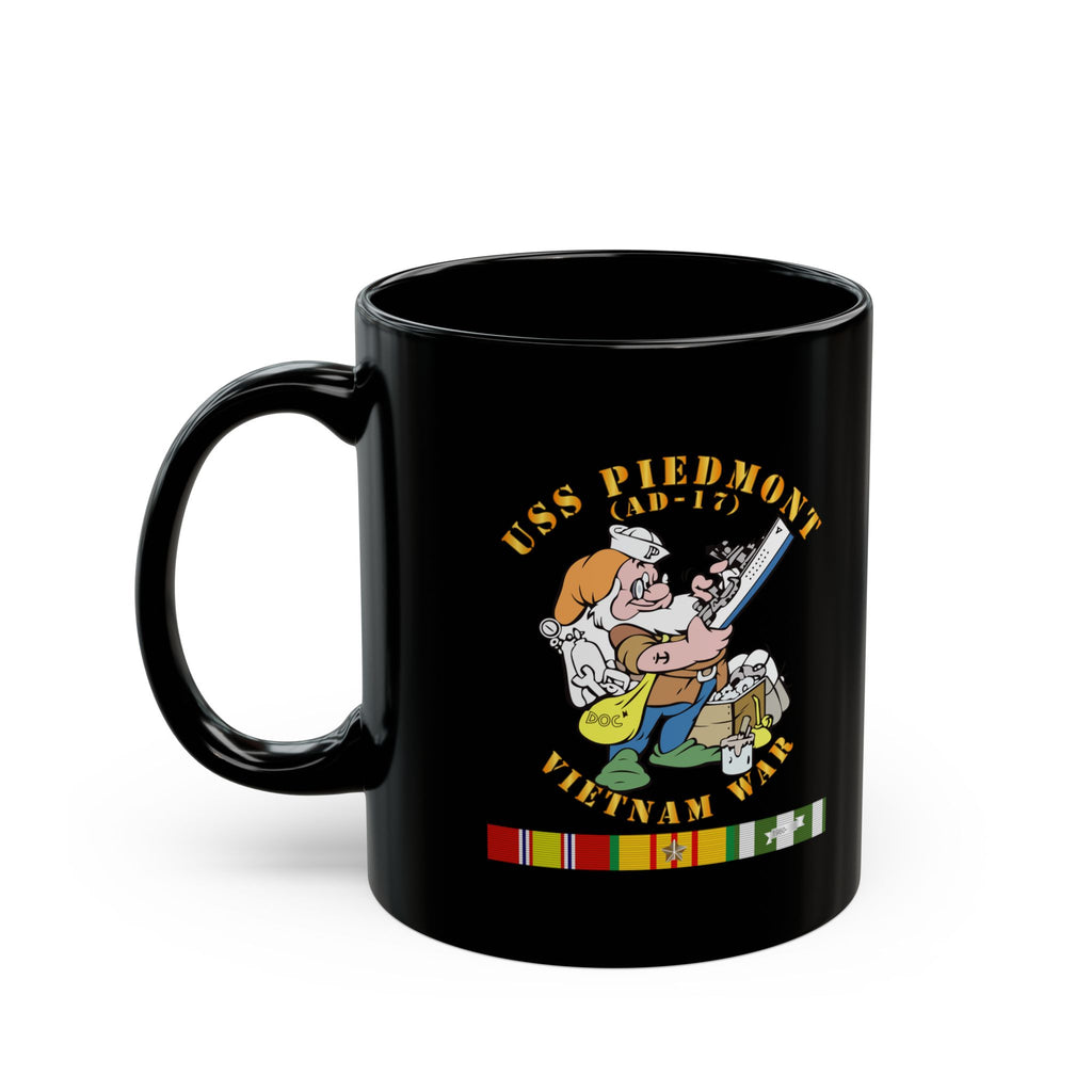 Black Mug (11oz, 15oz) - Navy - USS Piedmont (AD-17) w VN SVC - Vietnam War