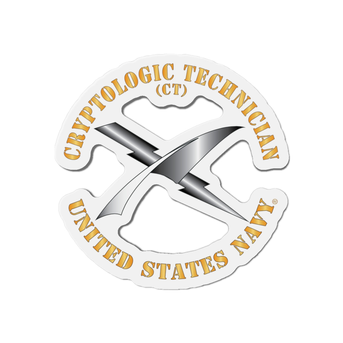 Die-Cut Magnet - Navy - Rate - Cryptologic Technician (CT)
