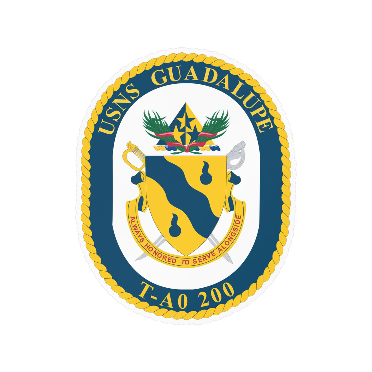 Kiss-Cut Vinyl Decal - Navy - USNS Guadalupe (T-AO 200) wo txt X 300