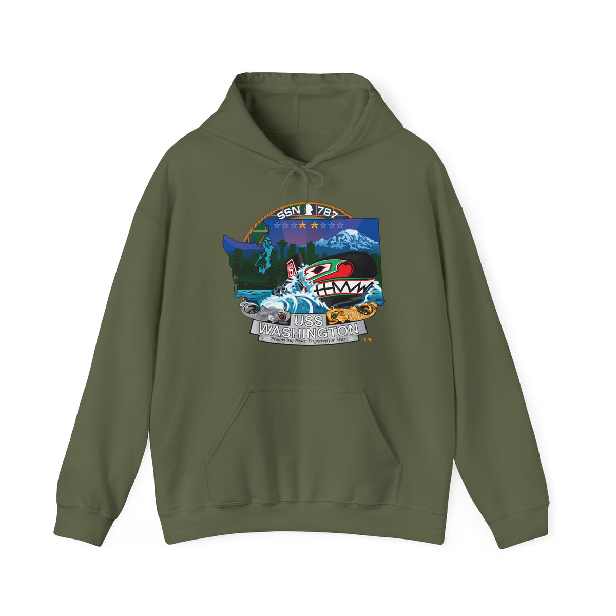 Unisex Heavy Blend™ Hoodies - Navy - USS Washington (SSN-787) wo txt X 300