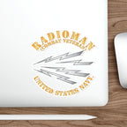 Die-Cut Vinyl Sticker - Navy - Rate - Radioman (RM) - Combat Veteran