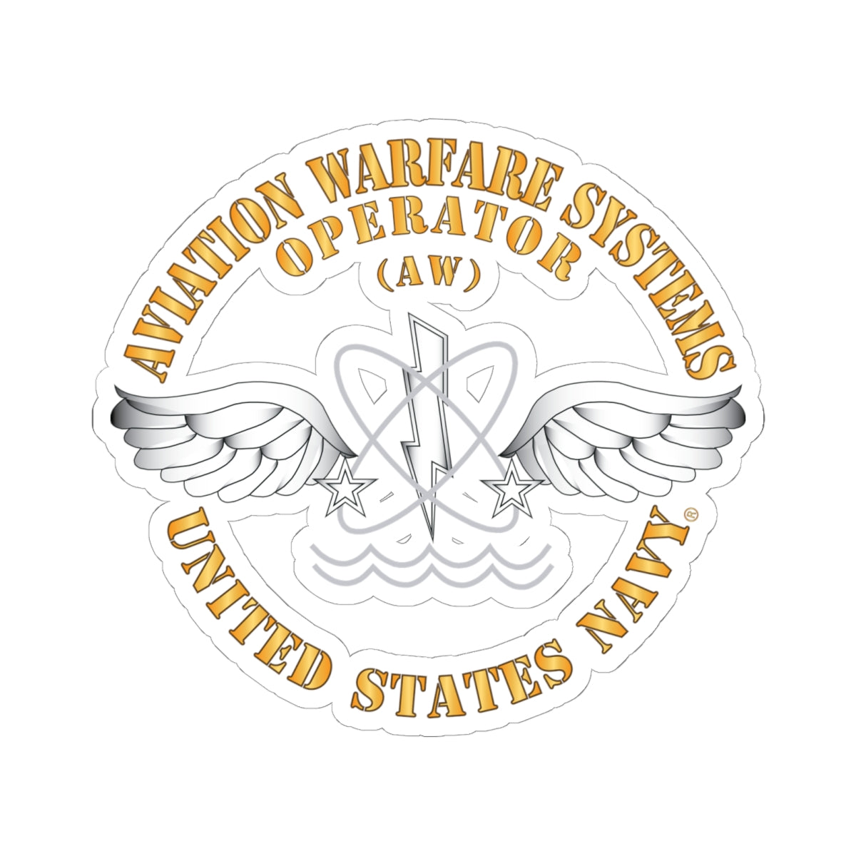 Kiss-Cut Stickers - Navy - Rate - Aviation Warfare Systems Operator (AW)