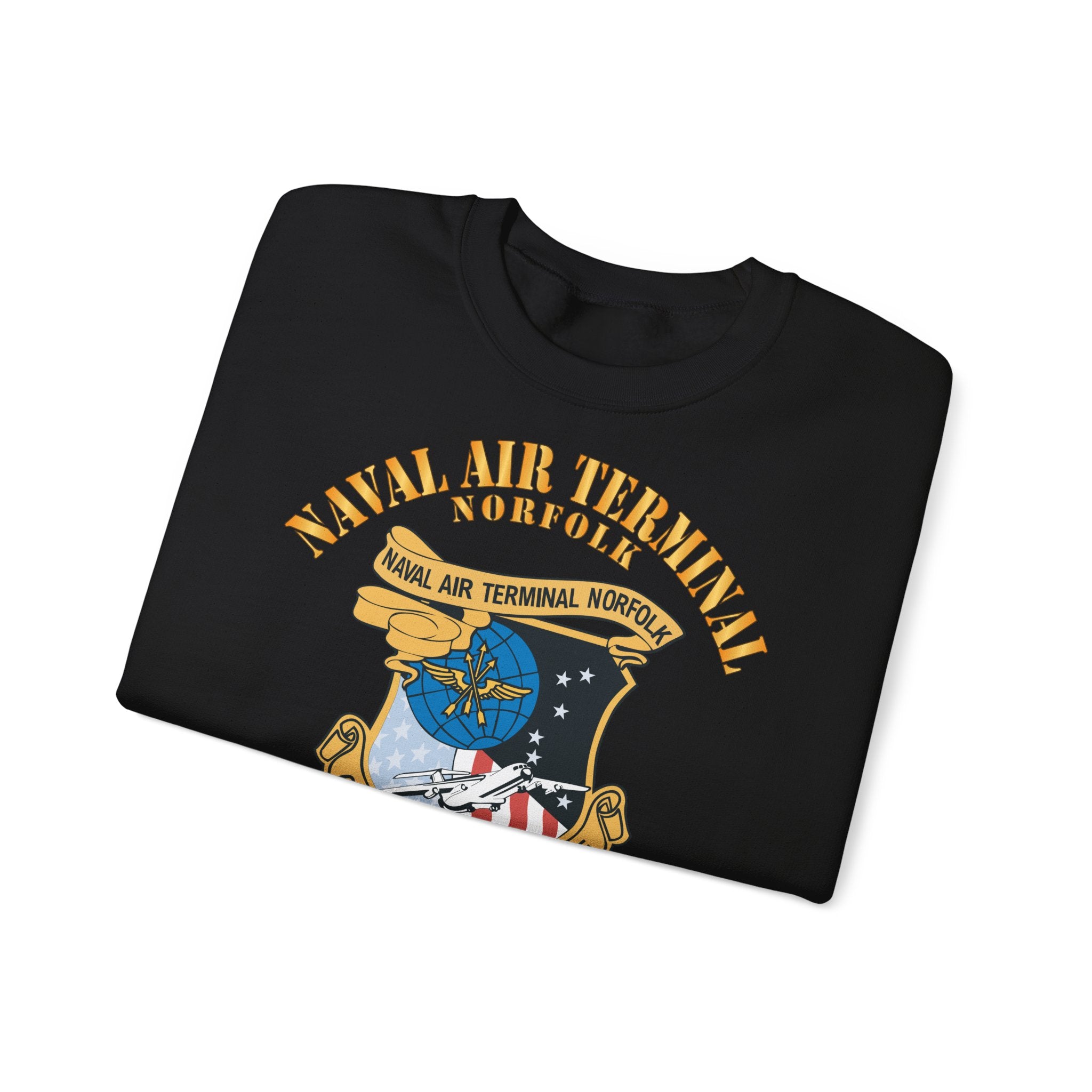Unisex Heavy Blend™ Crewneck Sweatshirt - Navy - Naval Air Terminal Norfolk