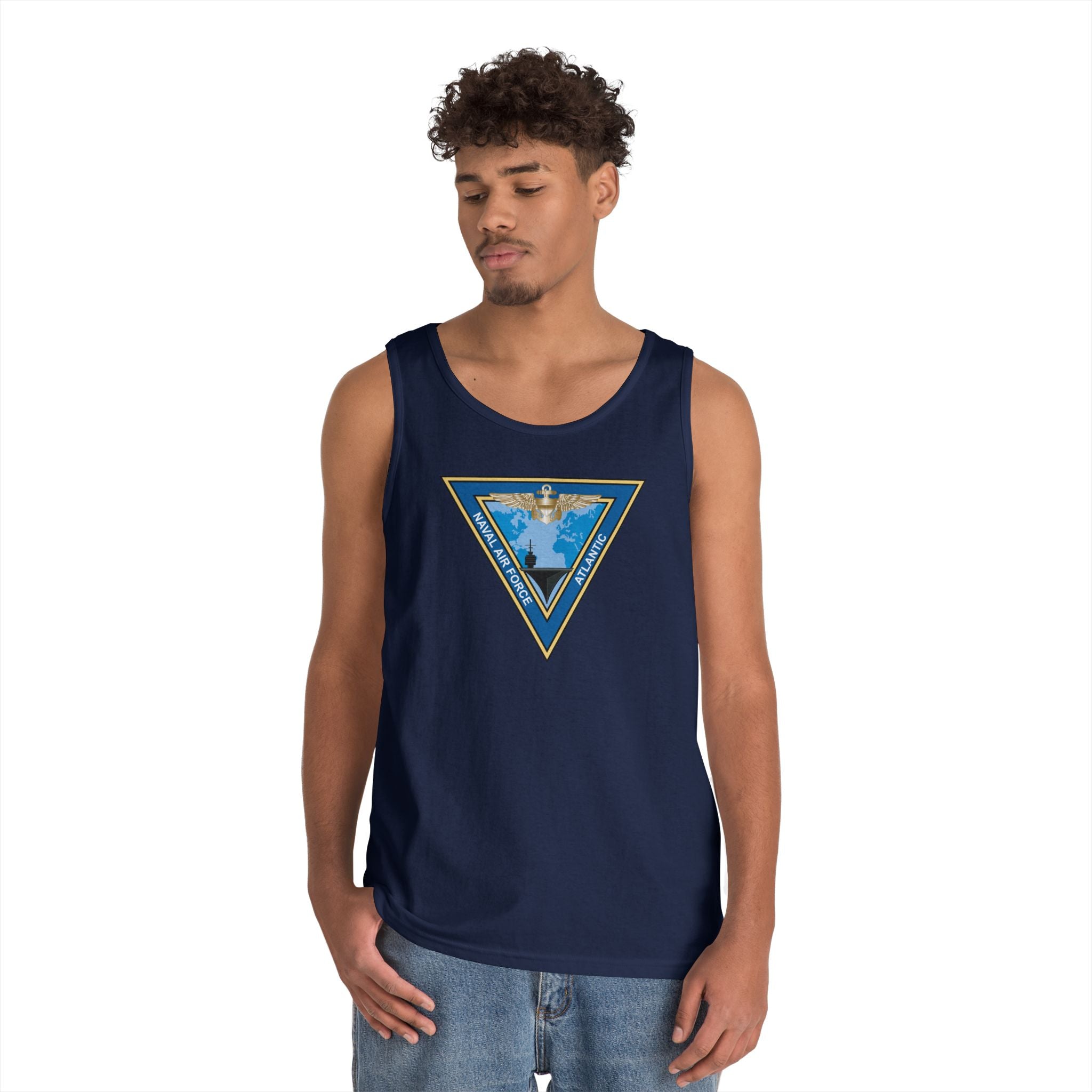 Unisex Heavy Cotton Tank Top - Navy - Commander, Naval Air Force Atlantic - COMNAVAIRLANT wo Txt