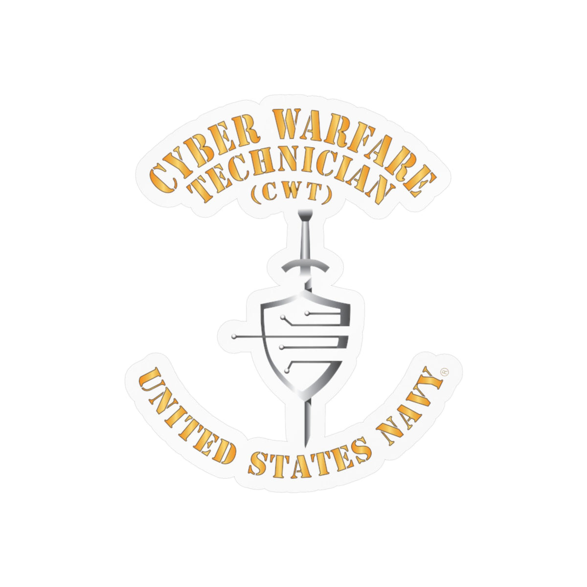 Kiss-Cut Vinyl Decal - Navy - Rate - Cyber Warfare Technician (CWT)