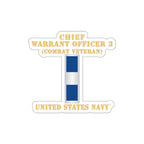 Die-Cut Vinyl Sticker - Navy - Chief Warrant Officer 3 - CW03 - Combat Veteran