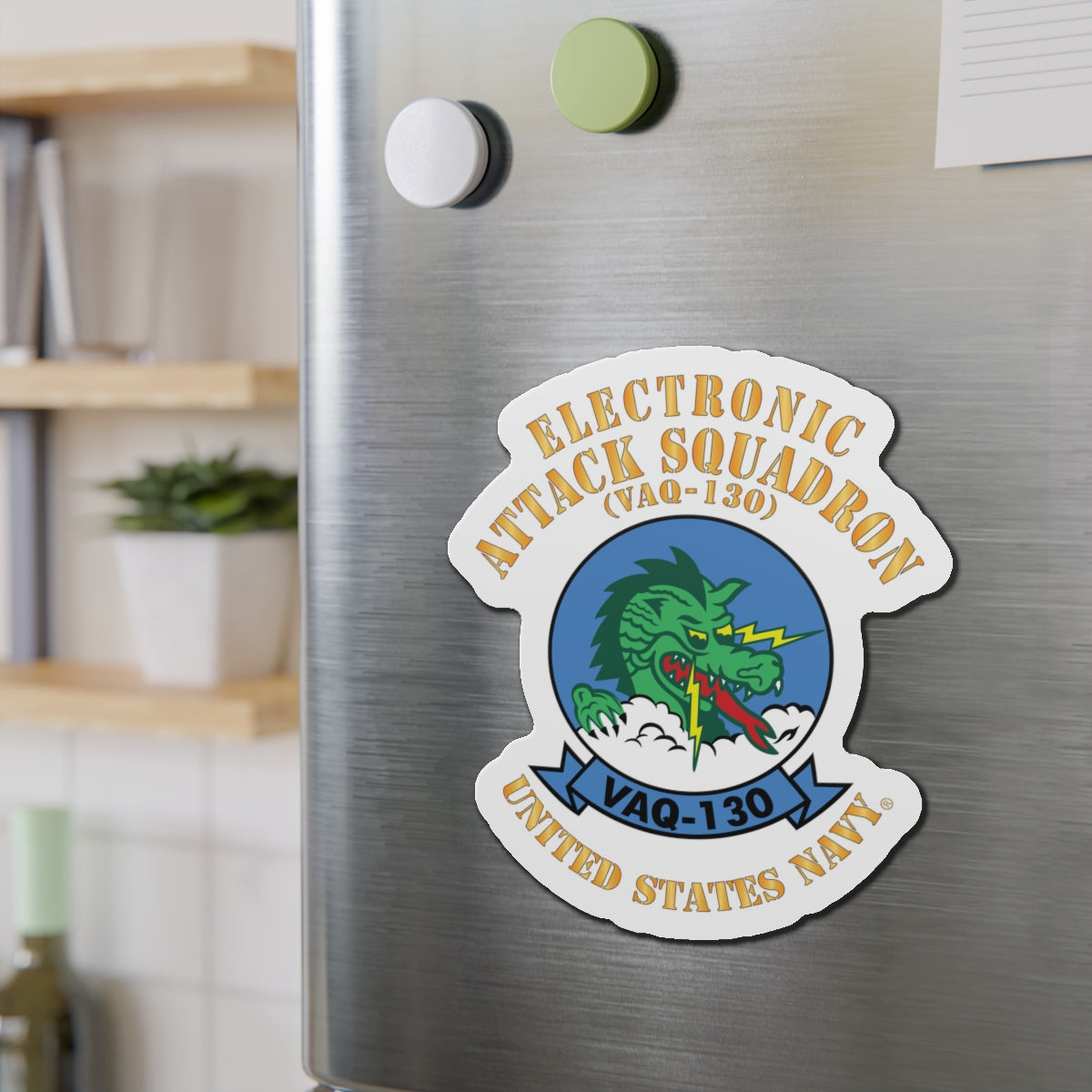 Die-Cut Magnet - Navy - Electronic Attack Squadron 130 (VAQ-130)