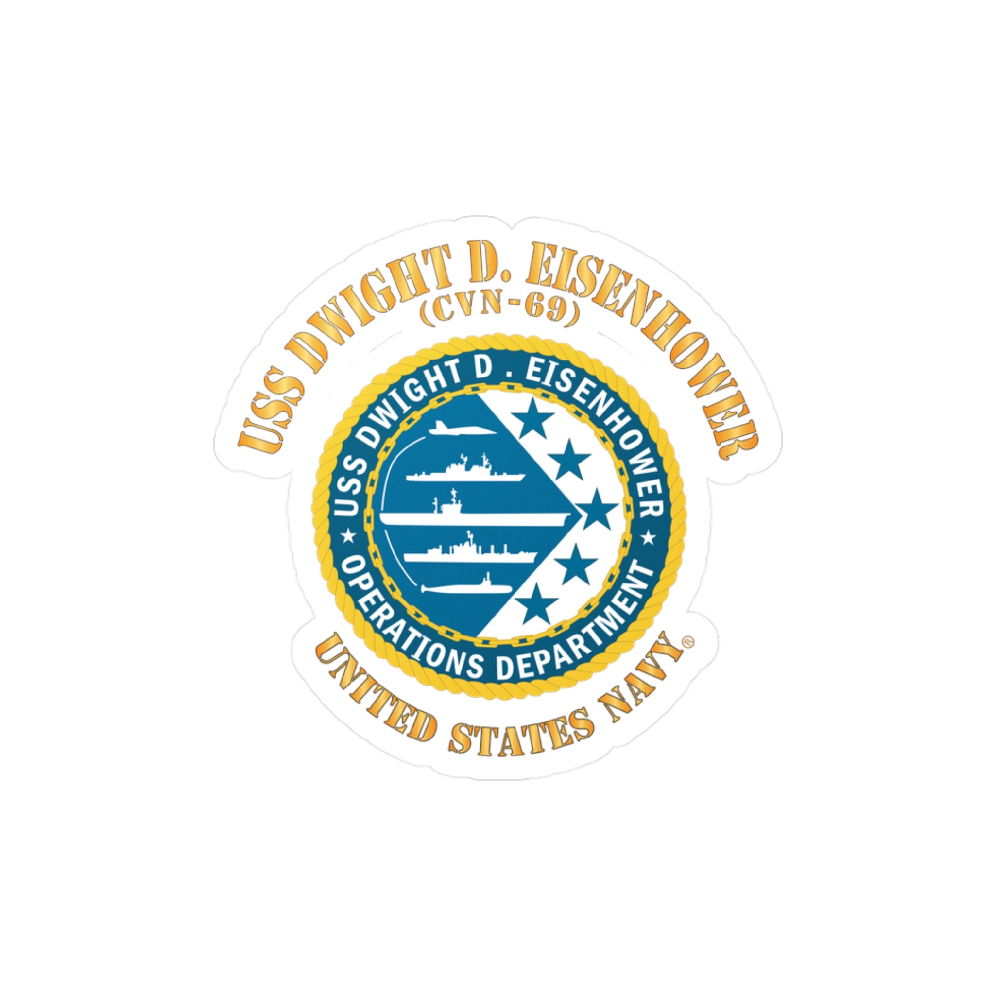 Kiss-Cut Vinyl Decal - Navy - USS Dwight D. Eisenhower (CVN-69) - Operations Department