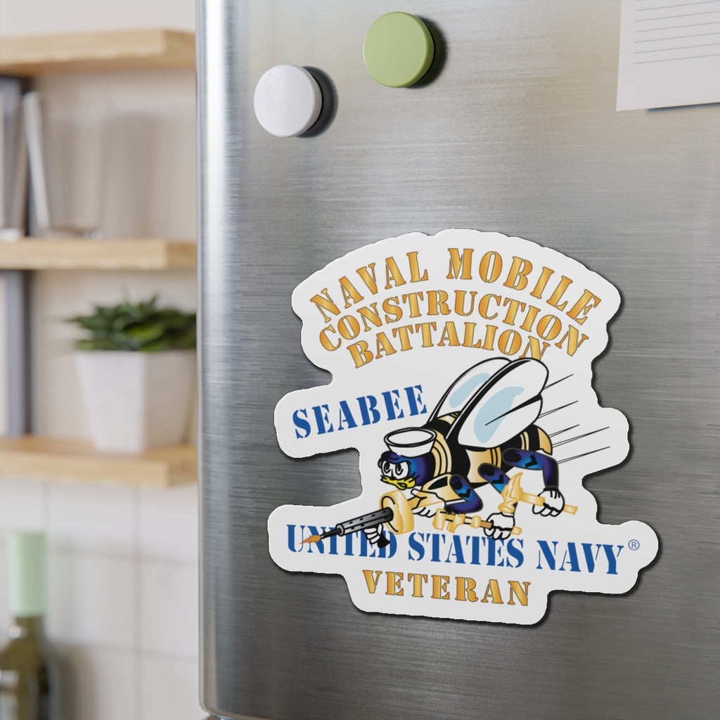 Die-Cut Magnet - Navy - Seabee - Veteran