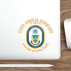 Die-Cut Vinyl Sticker - Navy - USNS Amelia Earhart (T-AKE 6)