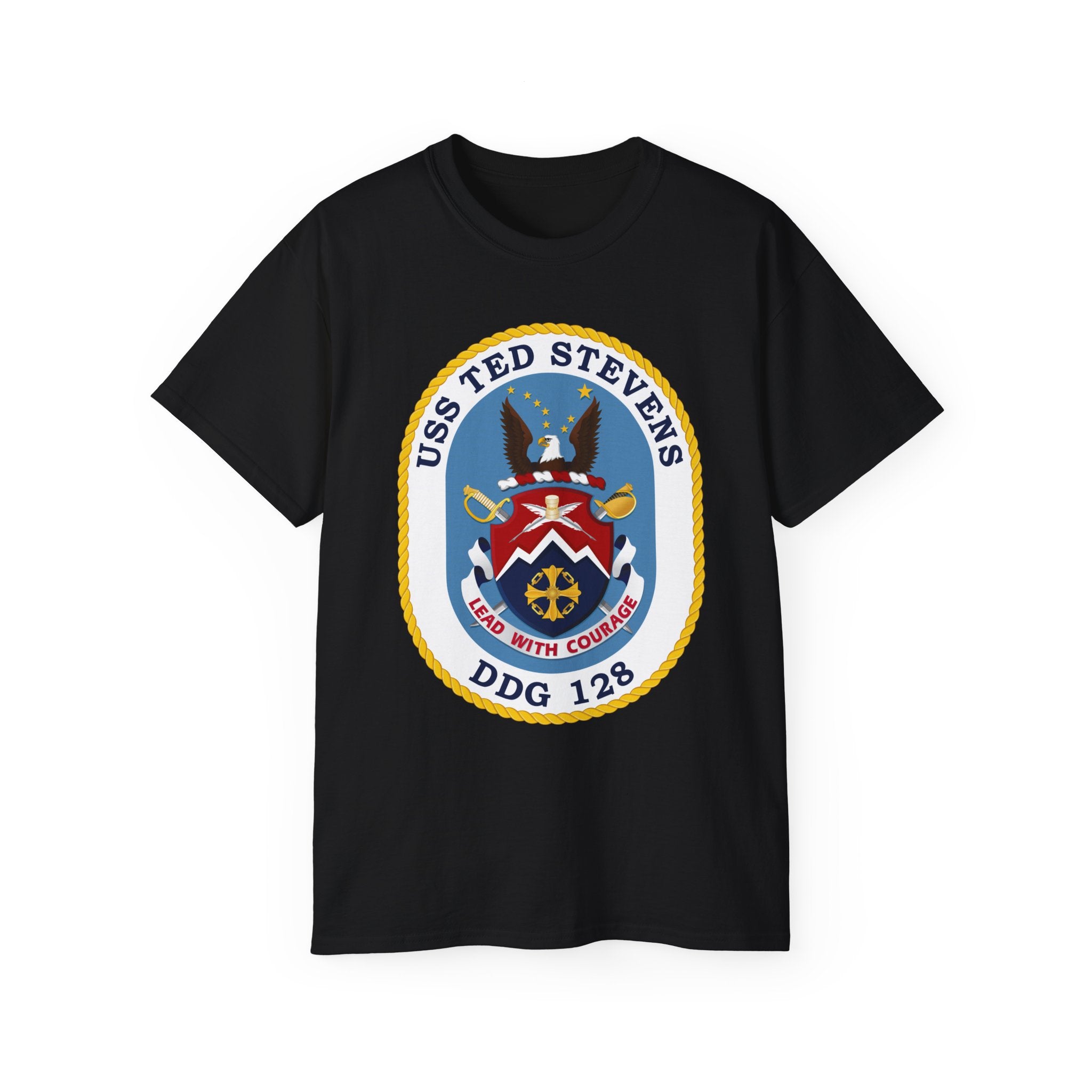 Unisex Ultra Cotton T-Shirt - Navy - USS Ted Stevens (DDG-128) wo txt