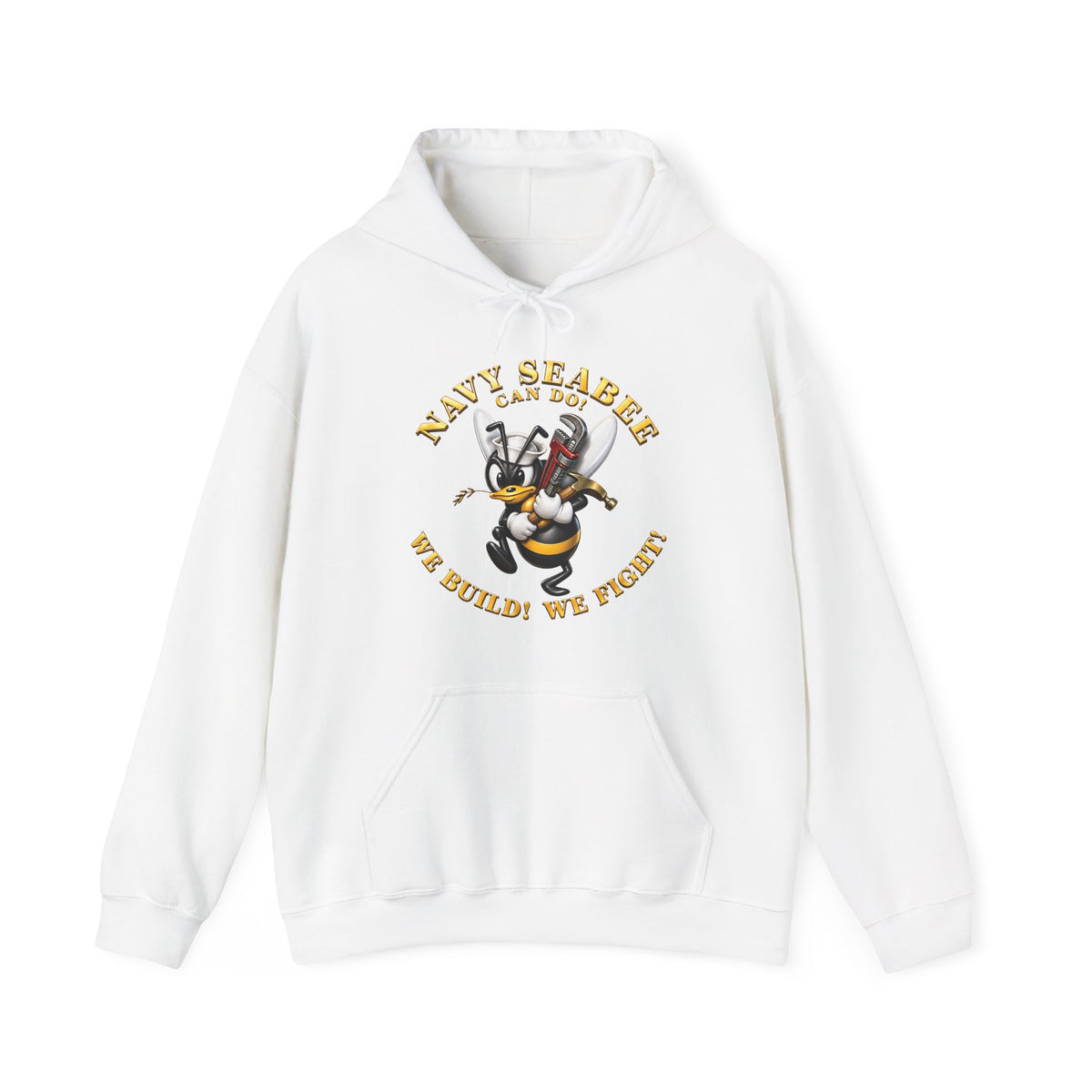Unisex Heavy Blend™ Hoodies - Navy - Navy SeaBee - w Wrench and Hammer - 3D - Enhanced X 300
