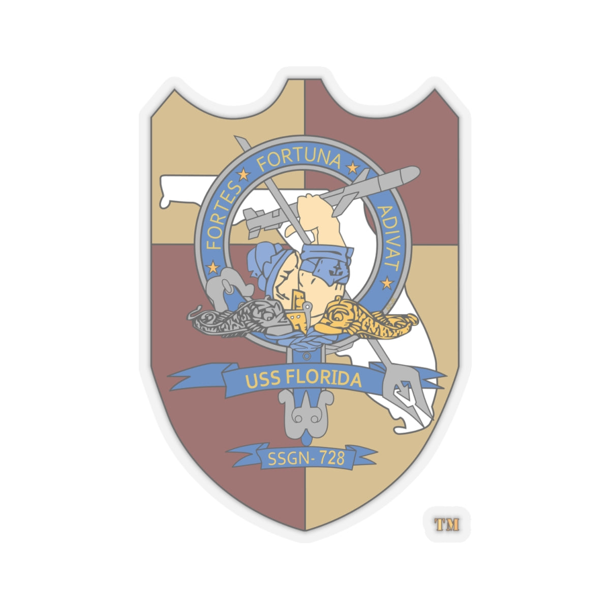 Kiss-Cut Stickers - Navy -  USS Florida (SSGN-728) wo txt