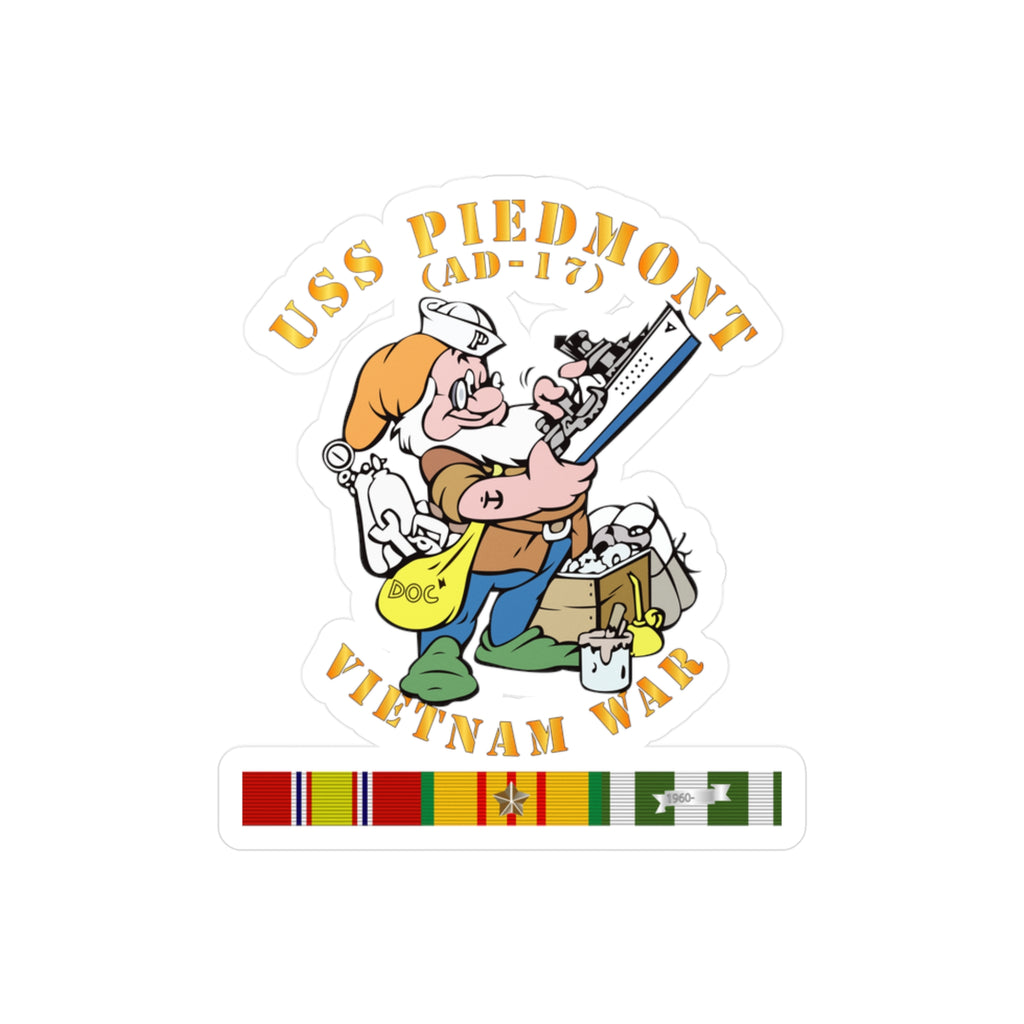 Kiss-Cut Vinyl Decal - Navy - USS Piedmont (AD-17) w VN SVC - Vietnam War