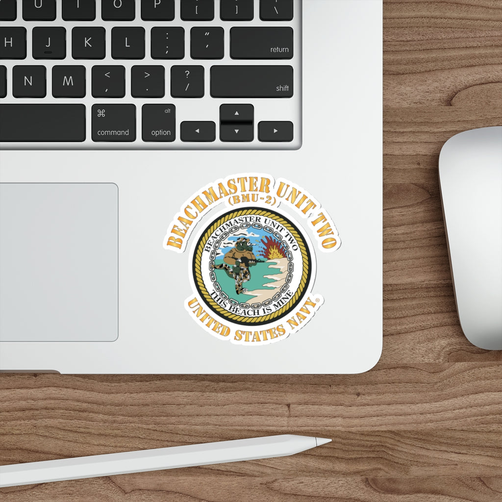 Die-Cut Vinyl Sticker - Navy - Beachmaster Unit Two (BMU-2) X 300