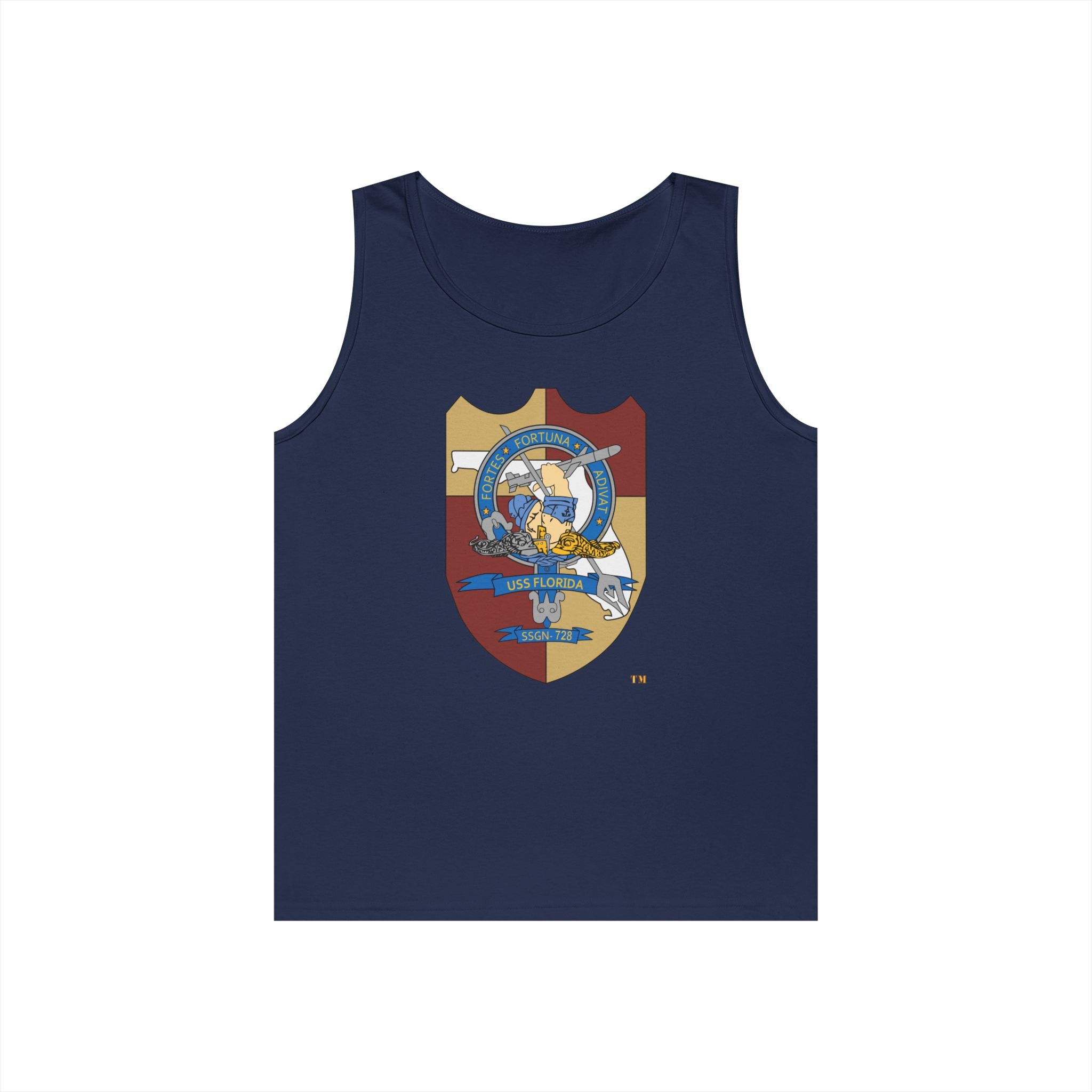 Unisex Heavy Cotton Tank Top - Navy - USS Florida (SSGN-728) wo txt