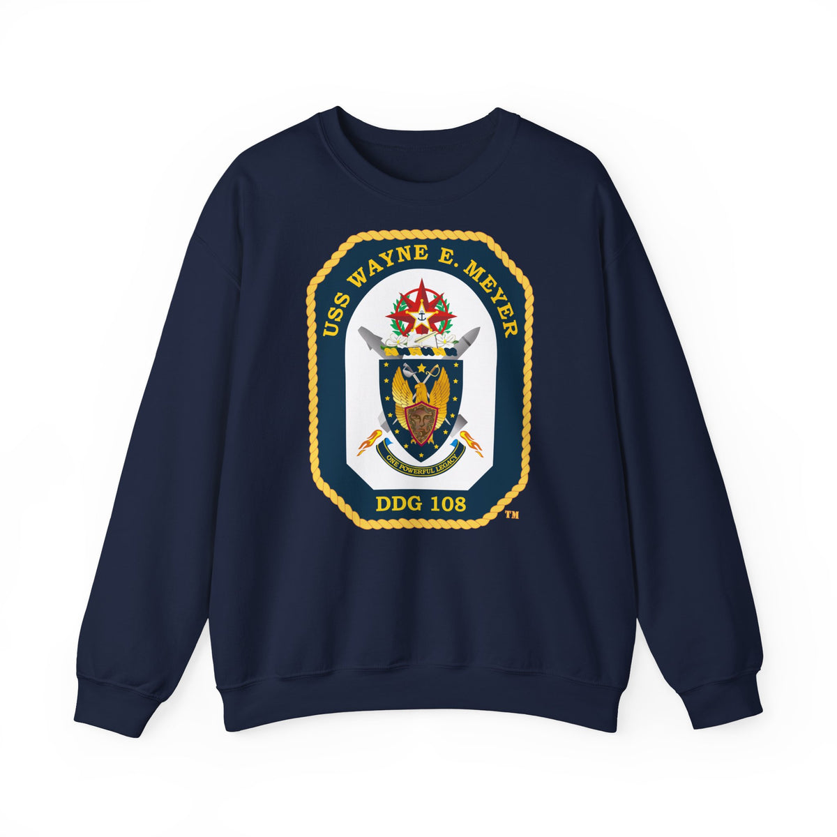 Unisex Heavy Blend™ Crewneck Sweatshirt -  Navy - USS Wayne E. Meyer (DDG-108) wo txt X 300
