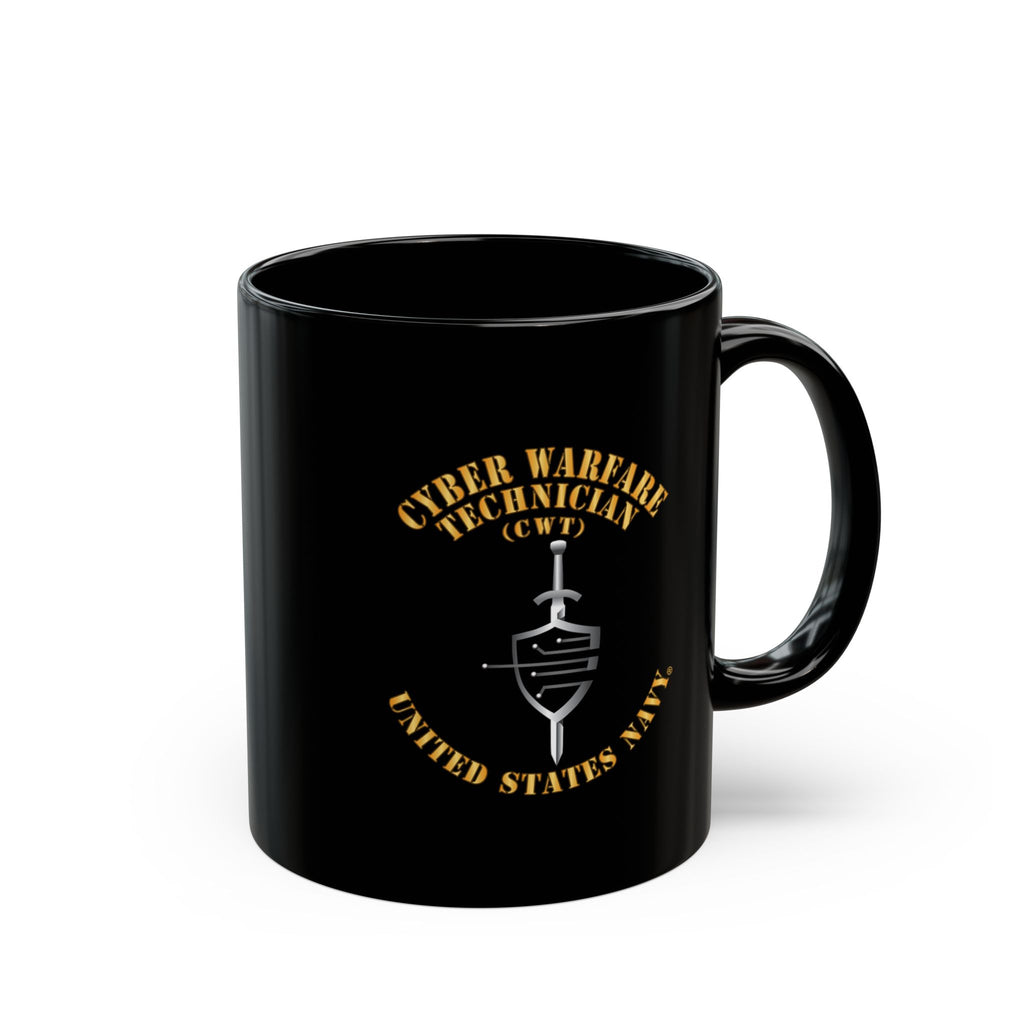 Black Mug (11oz, 15oz) - Navy - Rate - Cyber Warfare Technician (CWT)