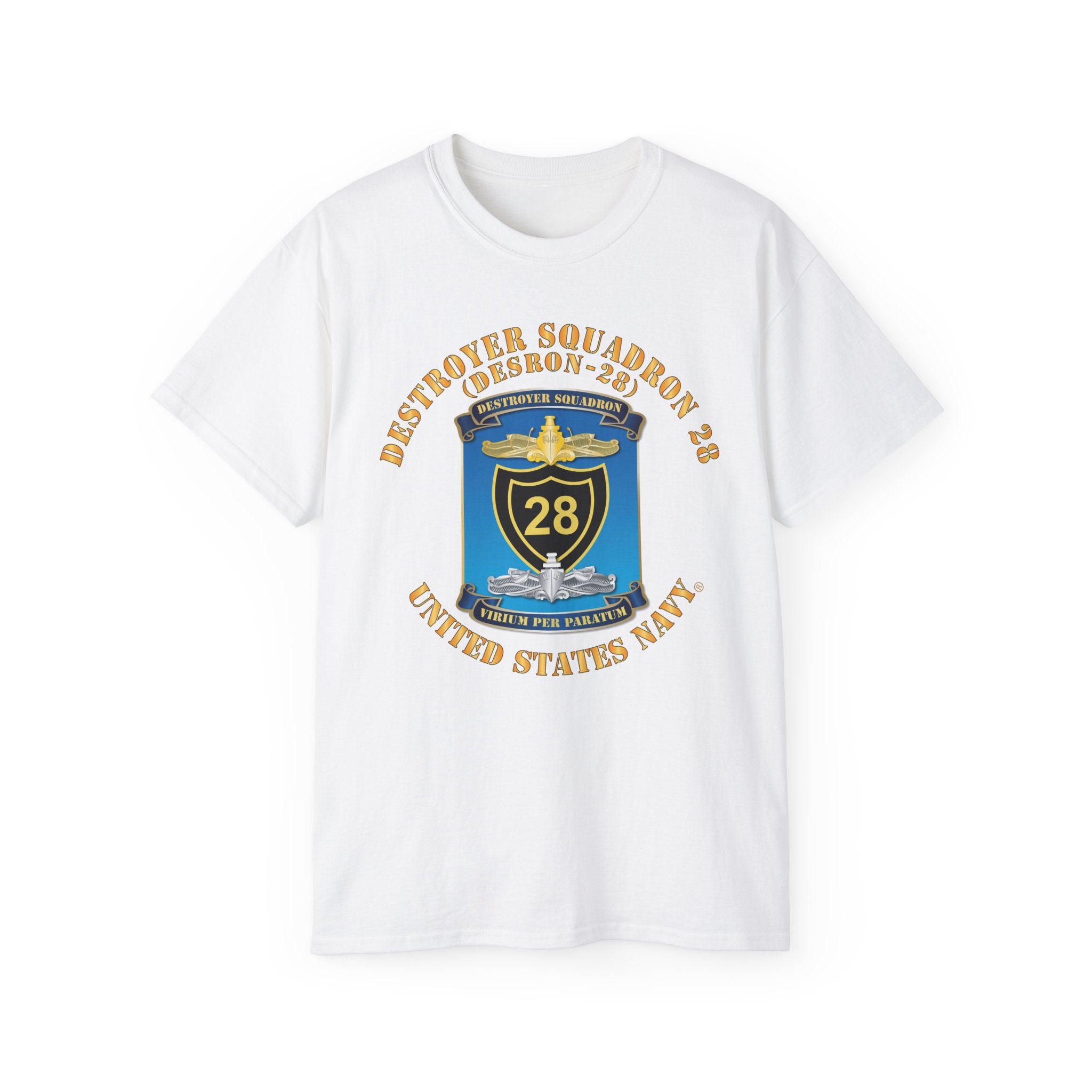 Unisex Ultra Cotton T-Shirt - Navy - Destroyer Squadron 28 (DESRON-28)