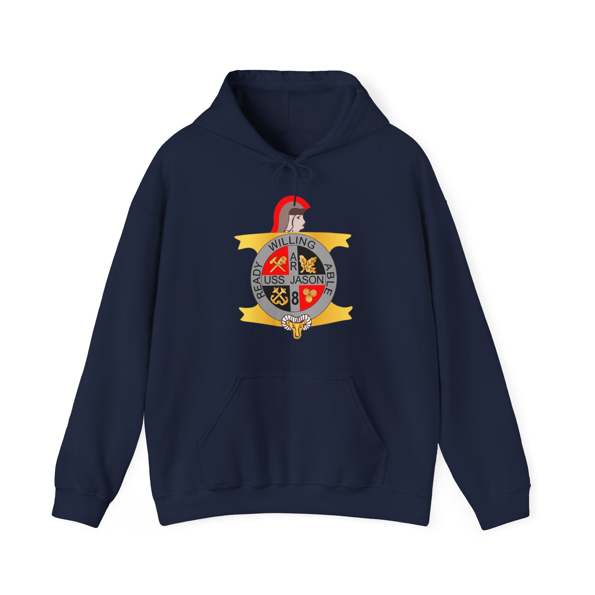Unisex Heavy Blend™ Hoodies - Navy - USS Jason (AR-8) wo Txt