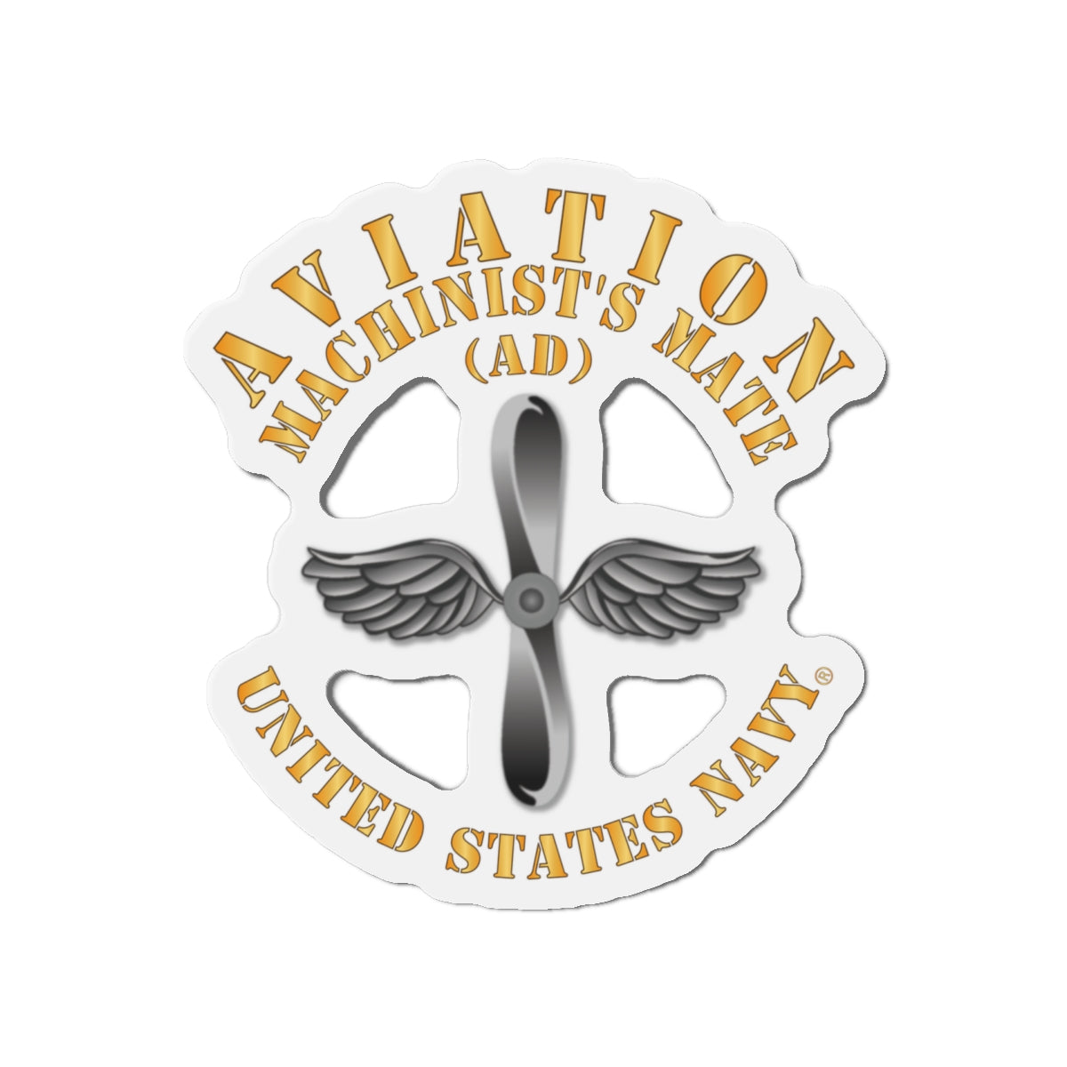 Die-Cut Magnet - Navy - Rate - Aviation Machinist's Mate (AD)