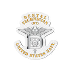 Die-Cut Magnet - Navy - Rate - Dental Technician (DT)