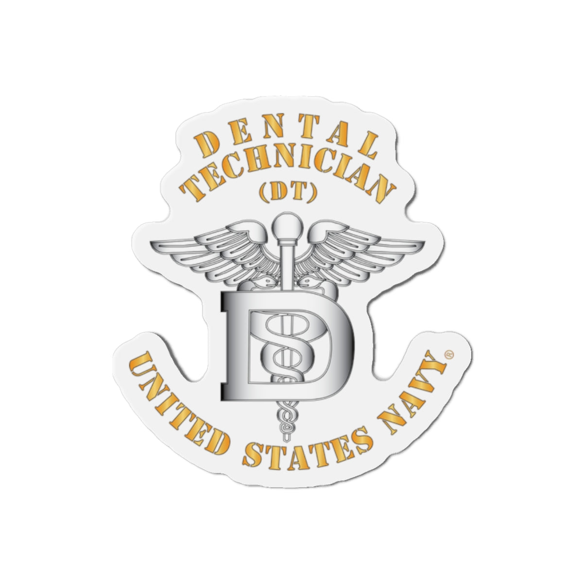 Die-Cut Magnet - Navy - Rate - Dental Technician (DT)