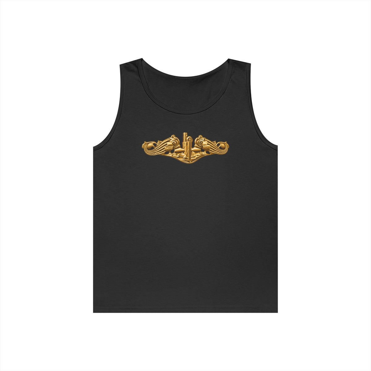 Unisex Heavy Cotton Tank Top - Navy - Badge - Submarine Warfare wo txt - Officer - 3D - Enhanced