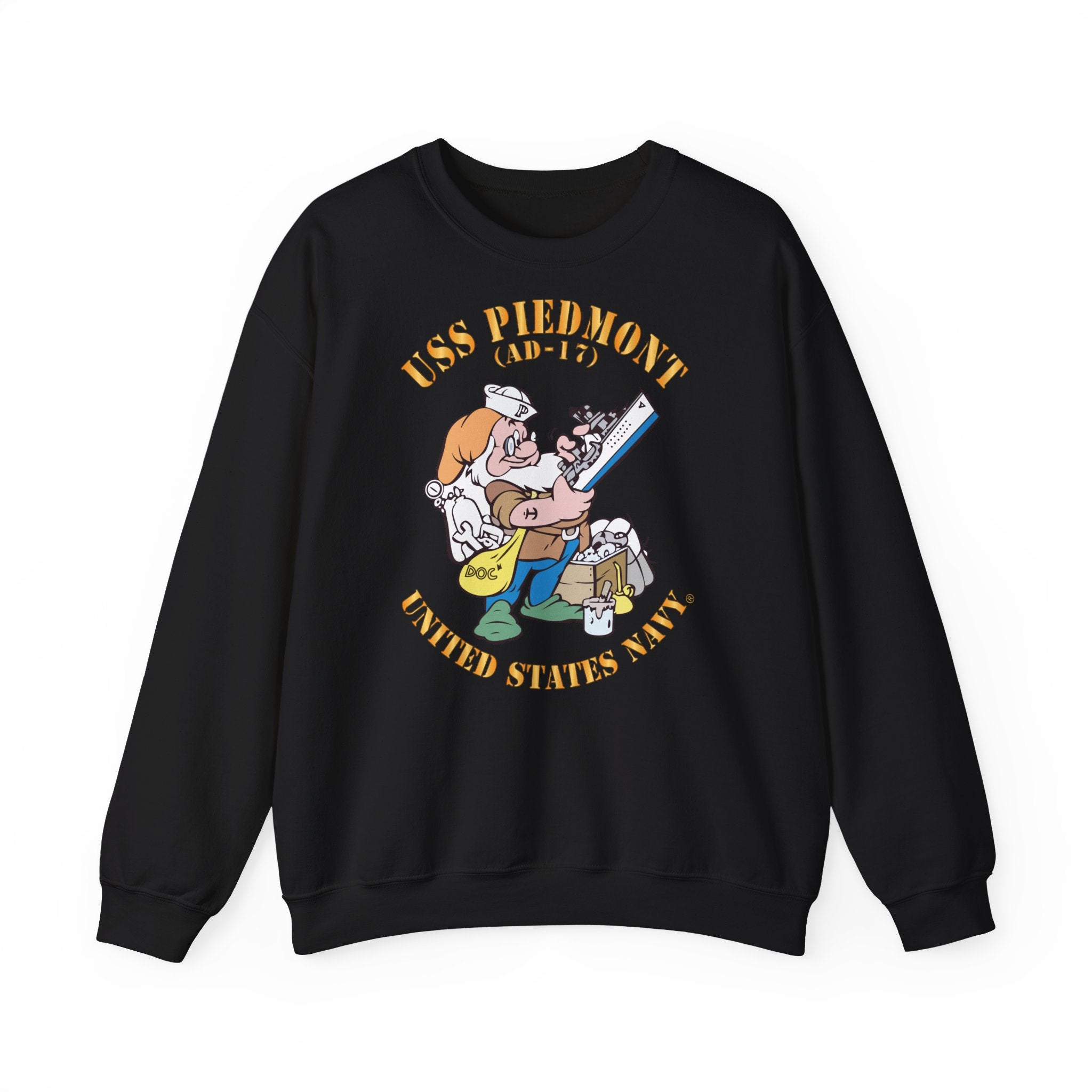 Unisex Heavy Blend™ Crewneck Sweatshirt - Navy - USS Piedmont (AD-17)