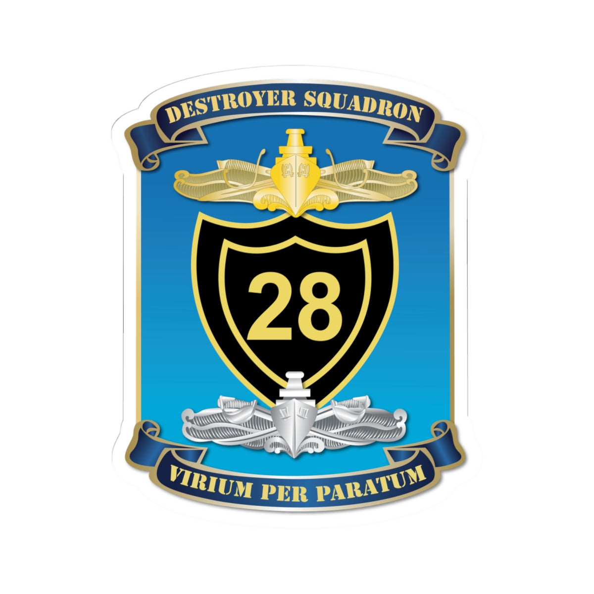 Kiss-Cut Stickers - Navy - Destroyer Squadron 28 (DESRON-28) wo Txt