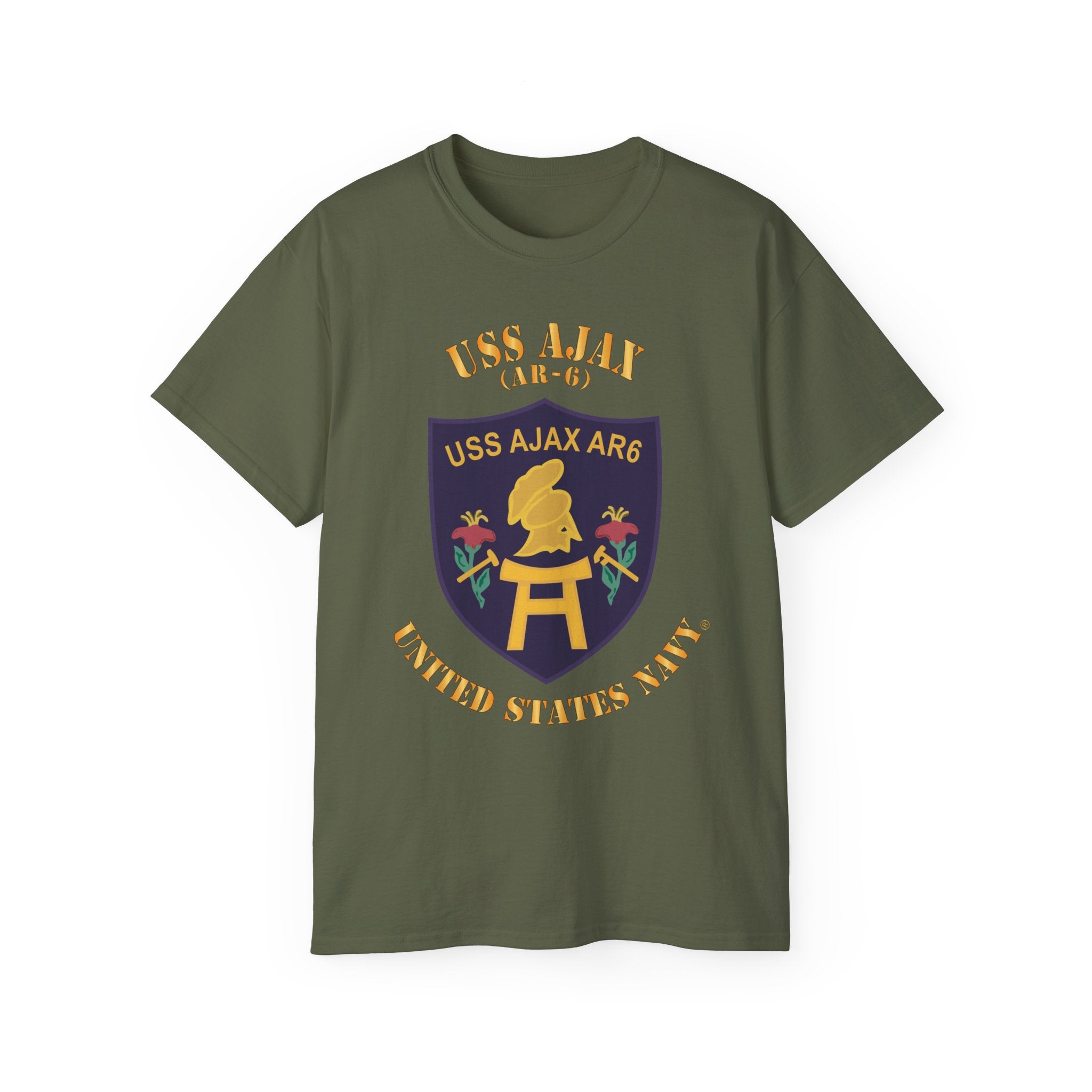 Unisex Ultra Cotton T-Shirt - Navy - USS Ajax (AR-6)