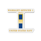 Die-Cut Magnet - Navy - Warrant Officer 1 - CW01