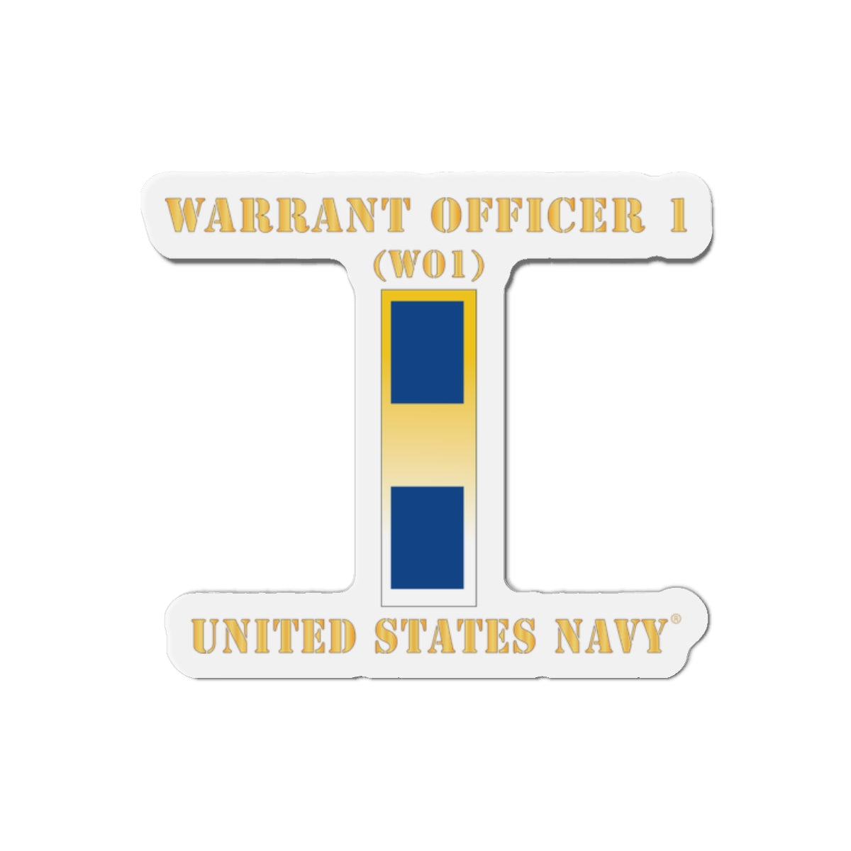 Die-Cut Magnet - Navy - Warrant Officer 1 - CW01