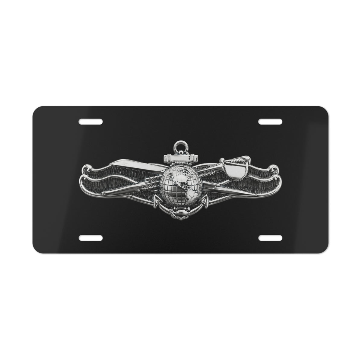 Vanity License Plate - Navy - Badge - Information Warfare wo txt - Enlisted - 3D - Enhanced