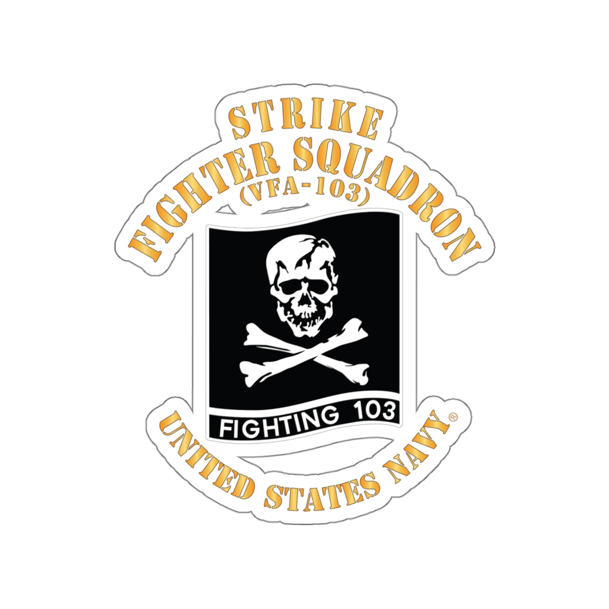 Die-Cut Vinyl Sticker - Navy - Strike Fighter Squadron 103 (VFA-103)