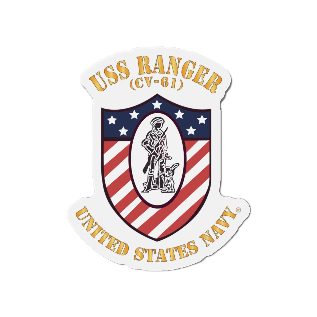 Die-Cut Magnet - Navy - USS Ranger (CV-61) X 300